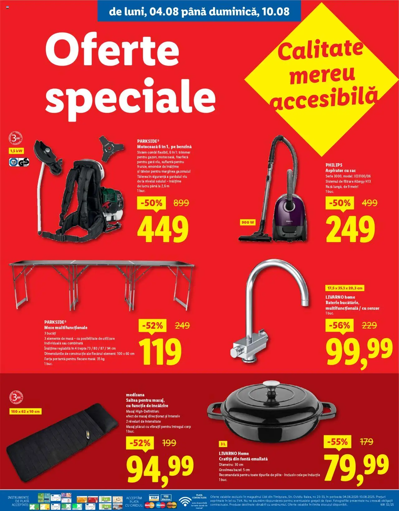 Lidl catalog - Timișoara – valabil de la 04.08.2025 | Pagină: 4 | Produse: Enginar, Suflantă, Aspirator, Masă
