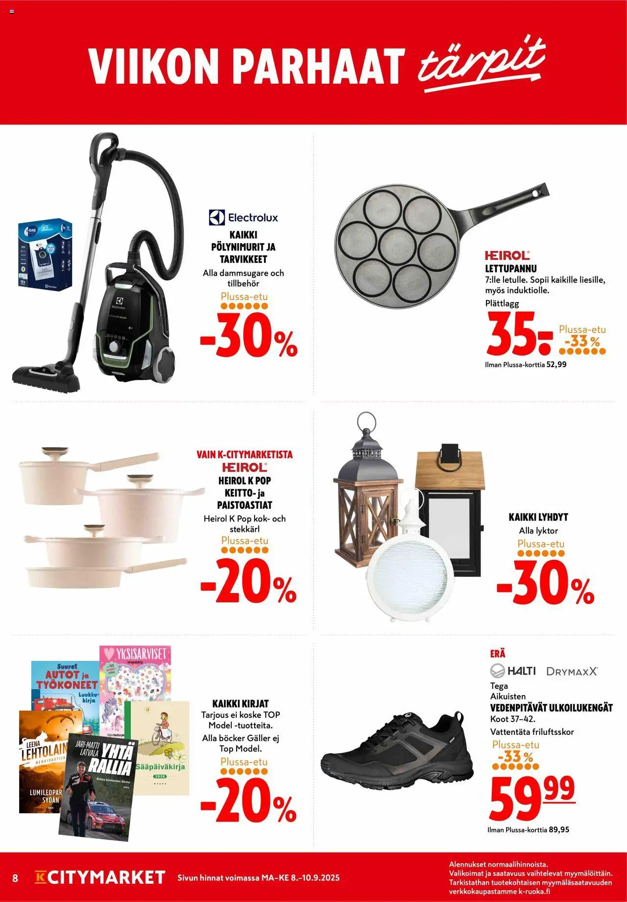 K-Citymarket tarjoukset – voimassa 08.09.2025 alkaen | Sivu: 8 | Tuotteet: Keitto, Kirja