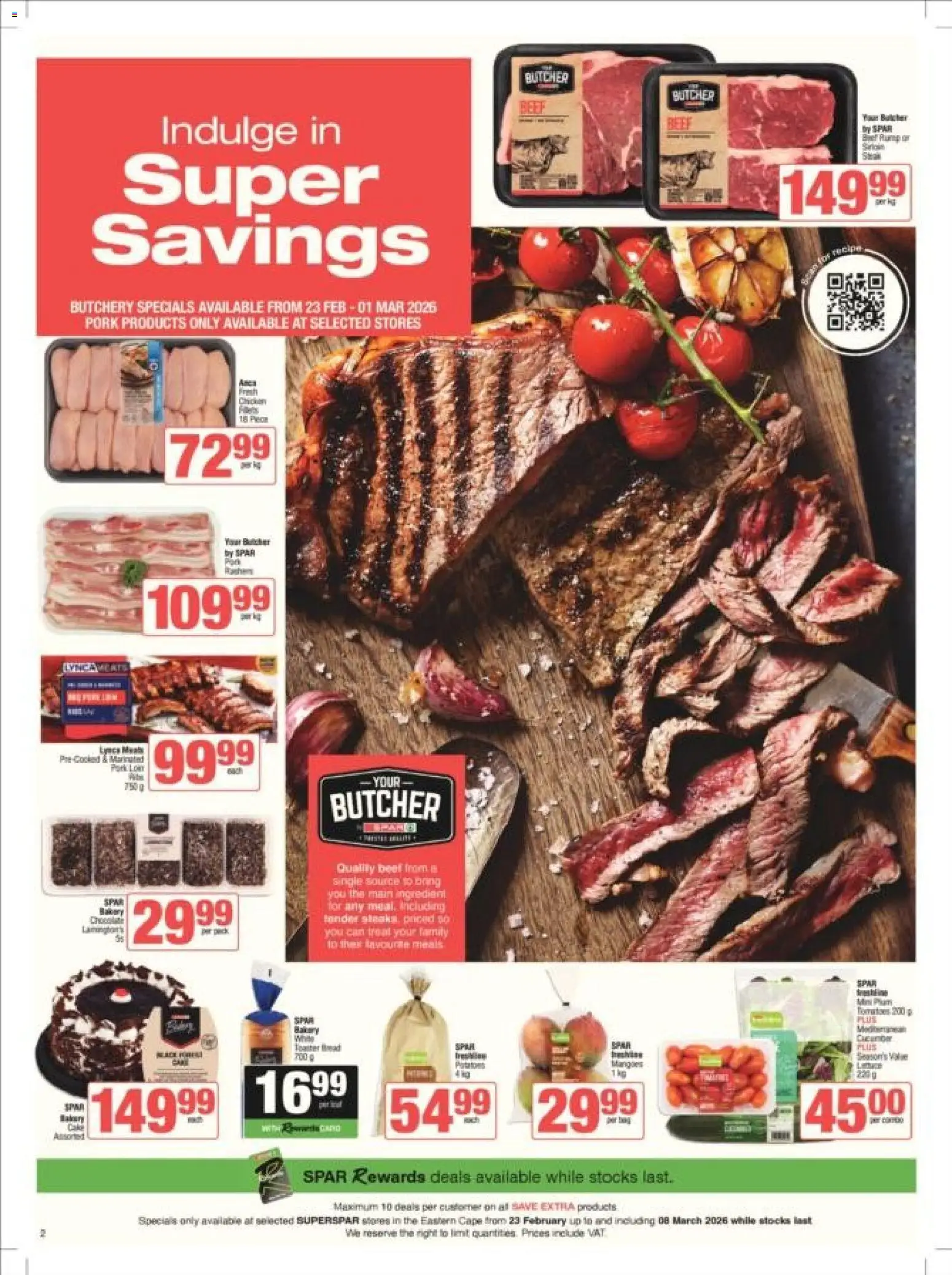New Superspar catalogue – valid from 23.02.2026 | Page: 3 | Products: Toaster, Bread, Pork, Beef