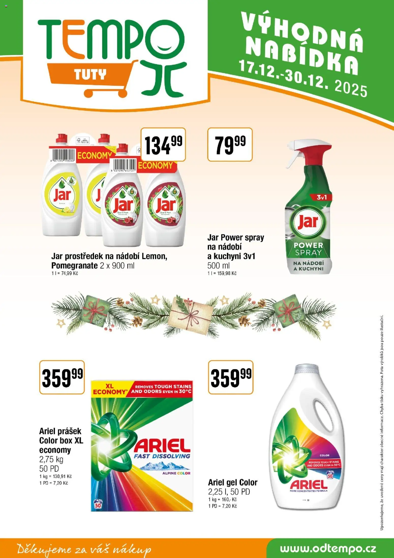 Tempo leták - Tuty od 17.12.2025 | Strana: 17 | Produkty: Box, Nádobí, Ariel, Jar