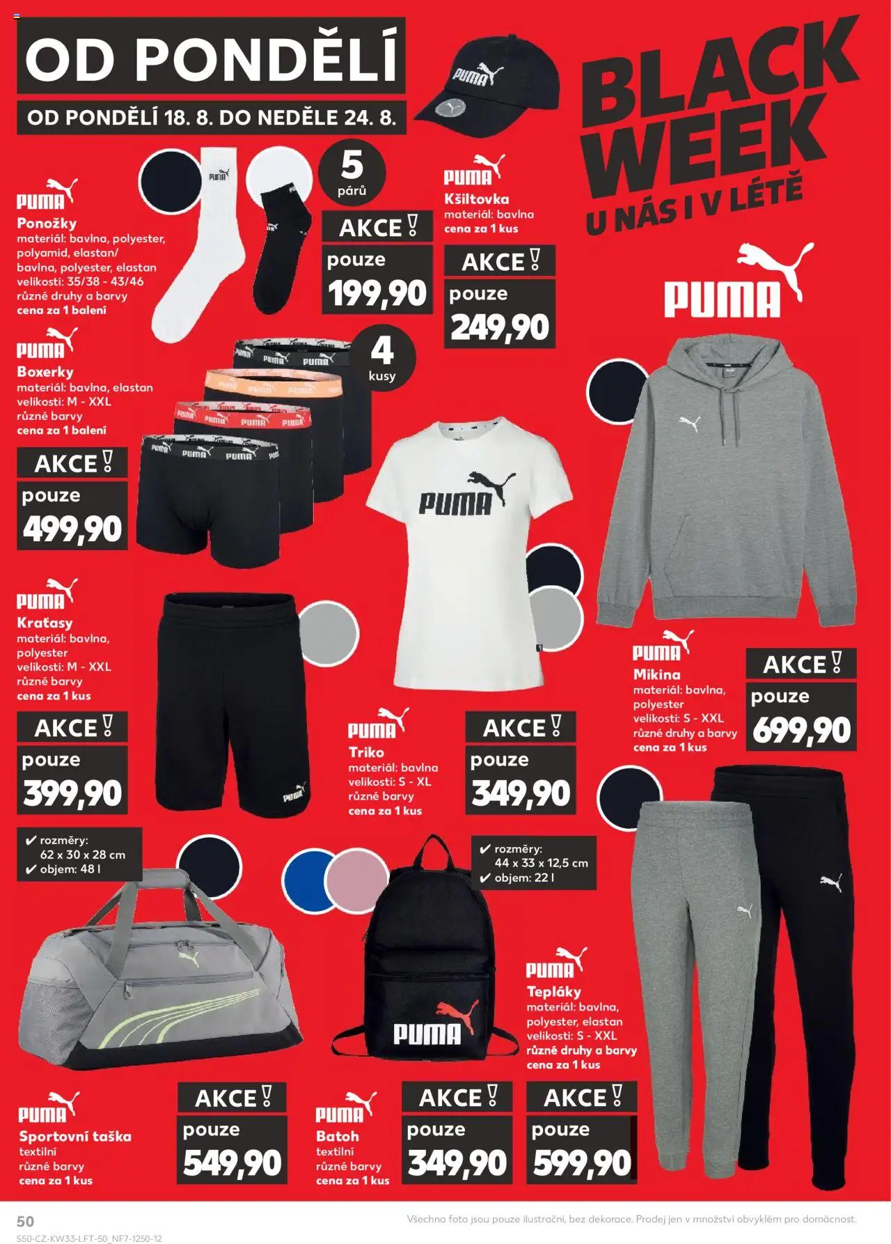 Kaufland leták - Brno od 13.08.2025 | Strana: 50 | Produkty: Mikina, Ponožky, Boxerky, Taška