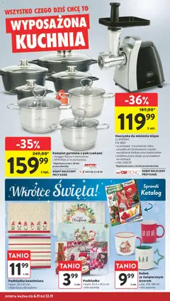 Pogląd oferty "Intermarche Gazetka" - ważna od 06.11.2025 | Strona: 40 | Produkty: Maszynka do mielenia mięsa, Por, Komplet garnków
