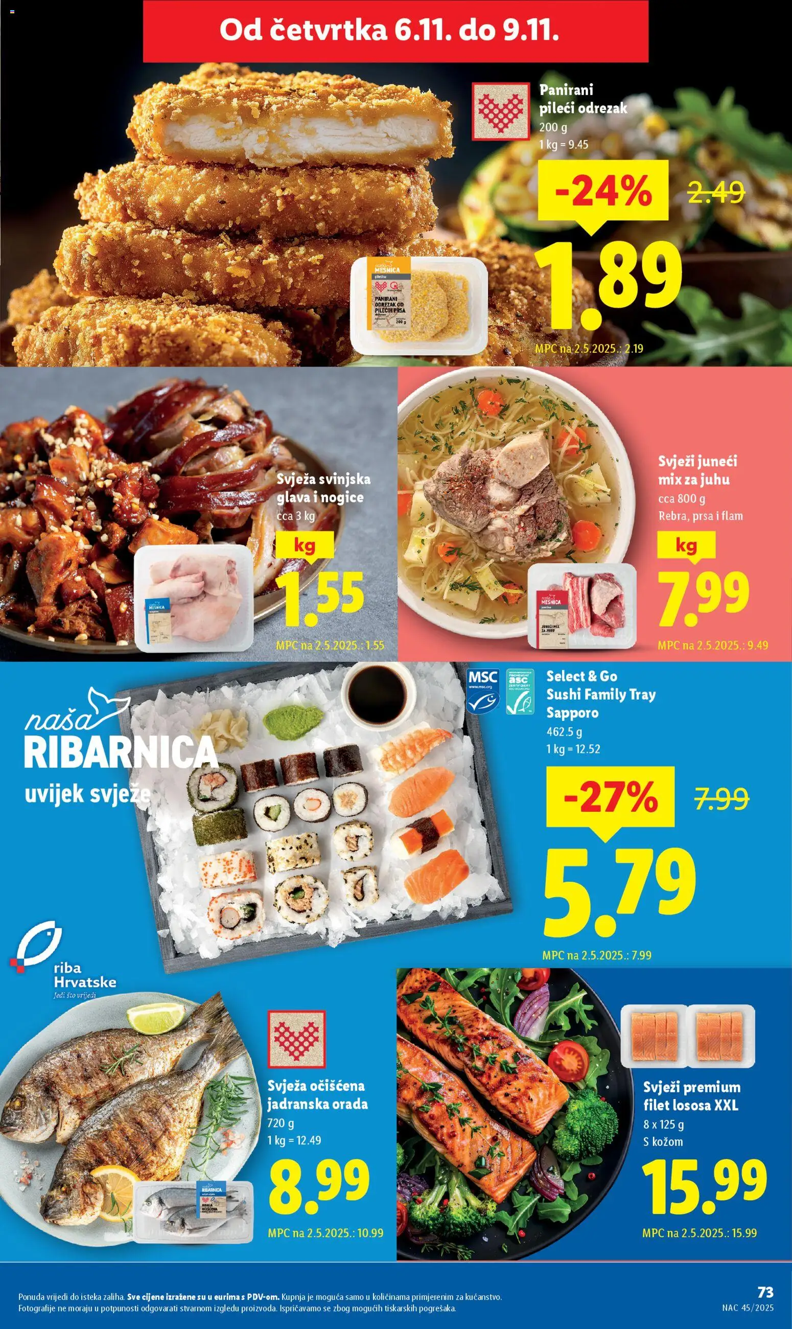 Lidl katalog | vrijedi od 03.11.2025 | Stranica: 73 | Proizvodi: Riba, Sushi