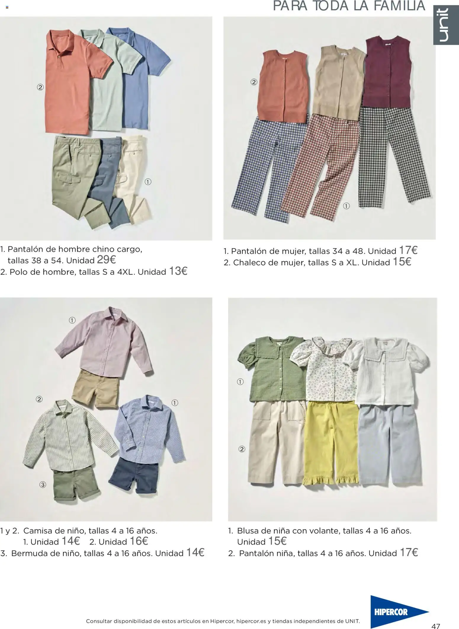 Hipercor catálogo │ válido desde el 12.03.2026 | Página: 47 | Productos: Camisa, Blusa, Chaleco