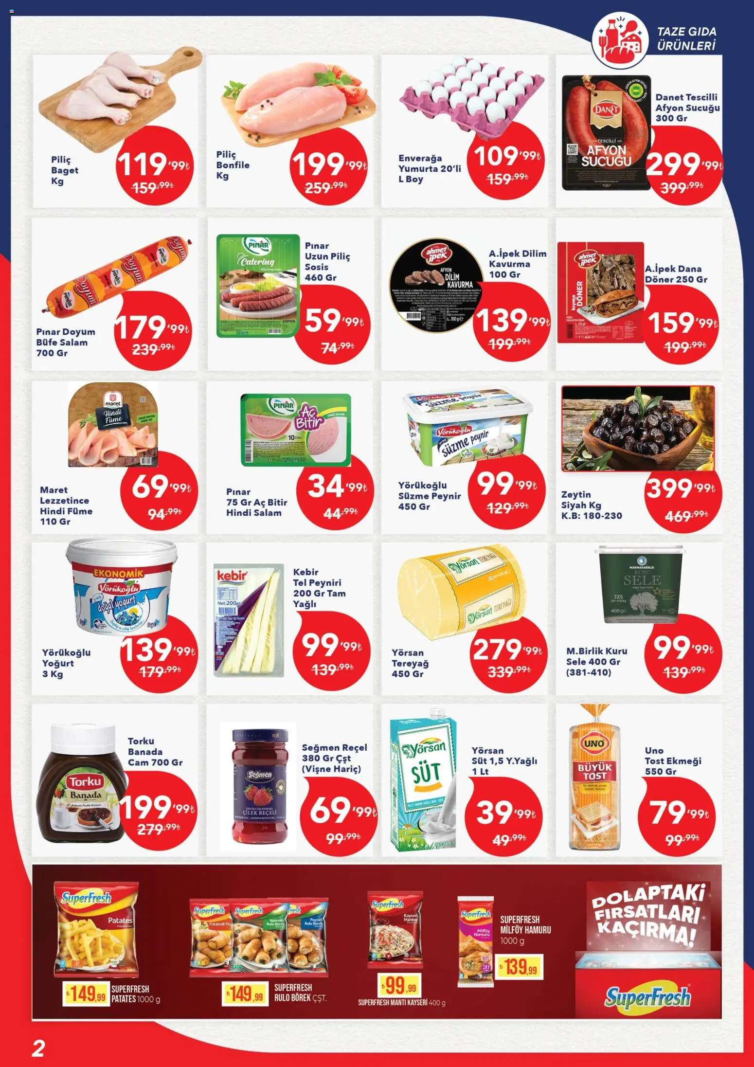 Kim Market Katalog - 04.04.2026 tarihinden itibaren geçerlidir | Sayfa: 2 | Ürünler: Tereyağı, Yoğurt, Piliç, Oyun