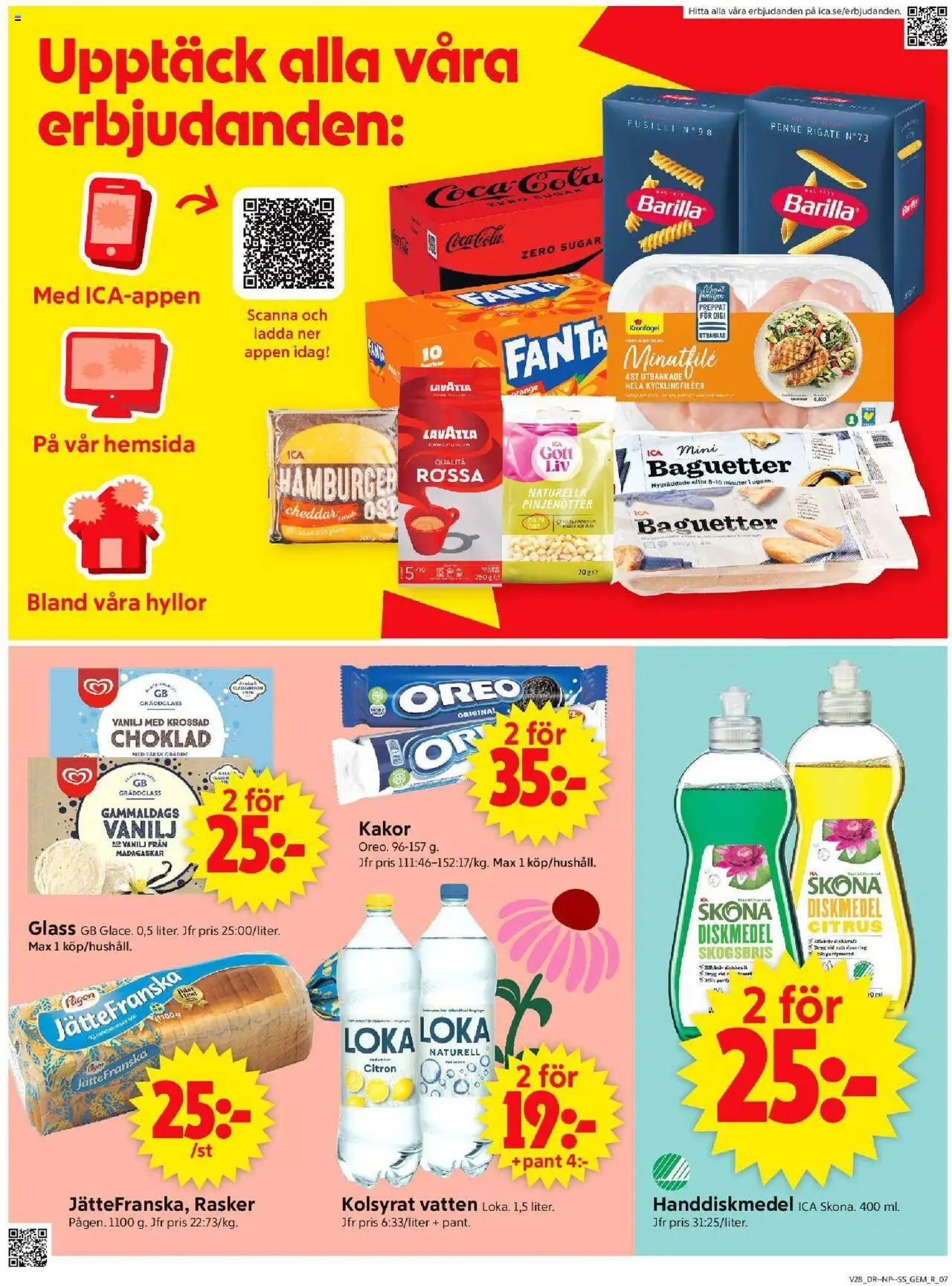 ICA Supermarket reklamblad aktuell från 07.07.2025 | Sida: 9 | Produkter: Gem, Diskmedel, Oreo, Choklad