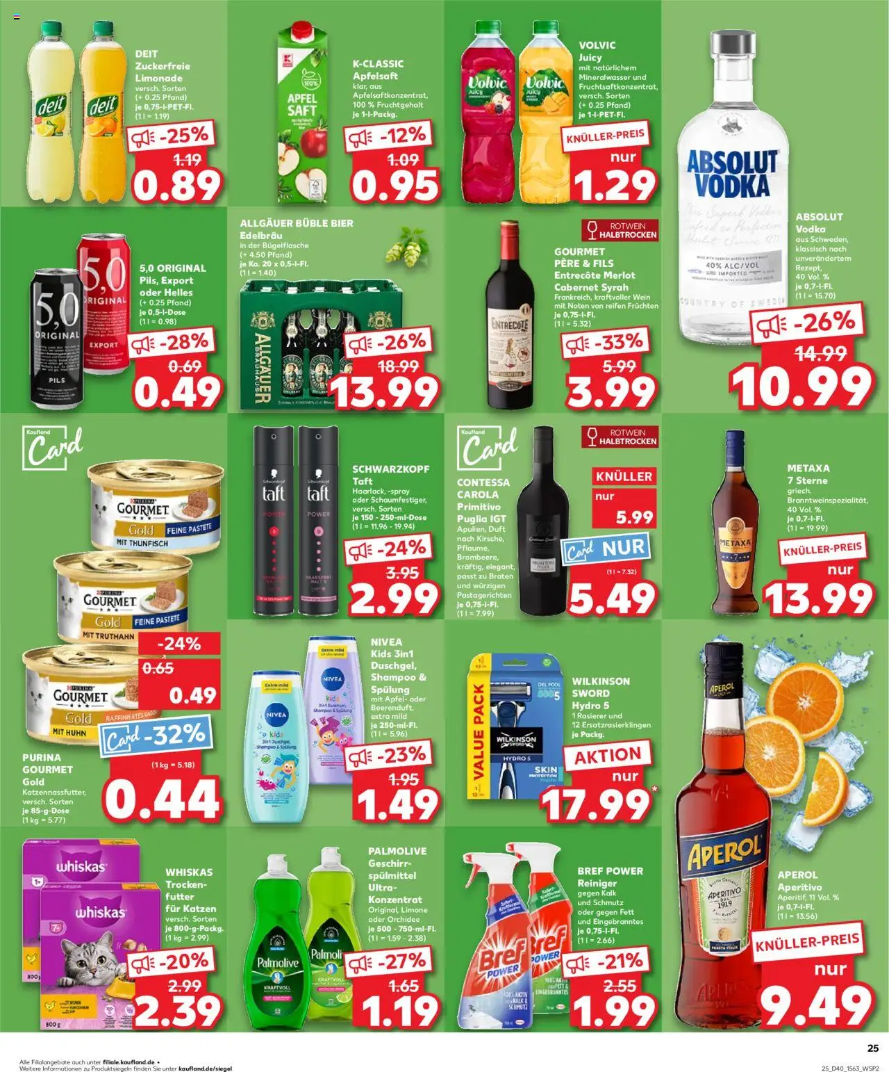 Kaufland prospekt Kiel	 – gültig ab 02.10.2025 | Seite: 25 | Produkte: Metaxa, Aperol, Wein, Vodka
