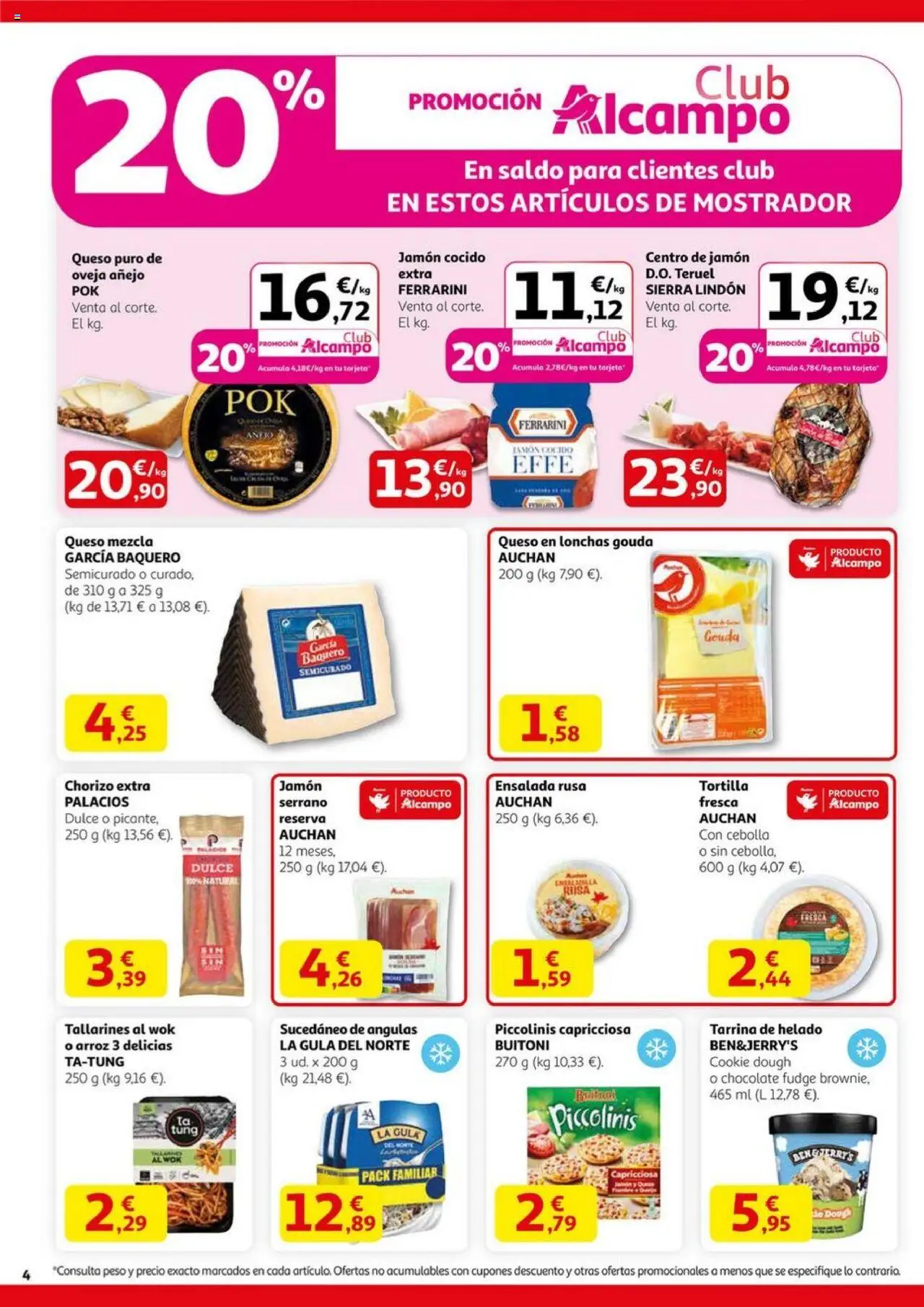 Alcampo - SM Madrid │ válido desde el 11.09.2025 | Página: 4 | Productos: Queso, Jamón, Arroz, Helado