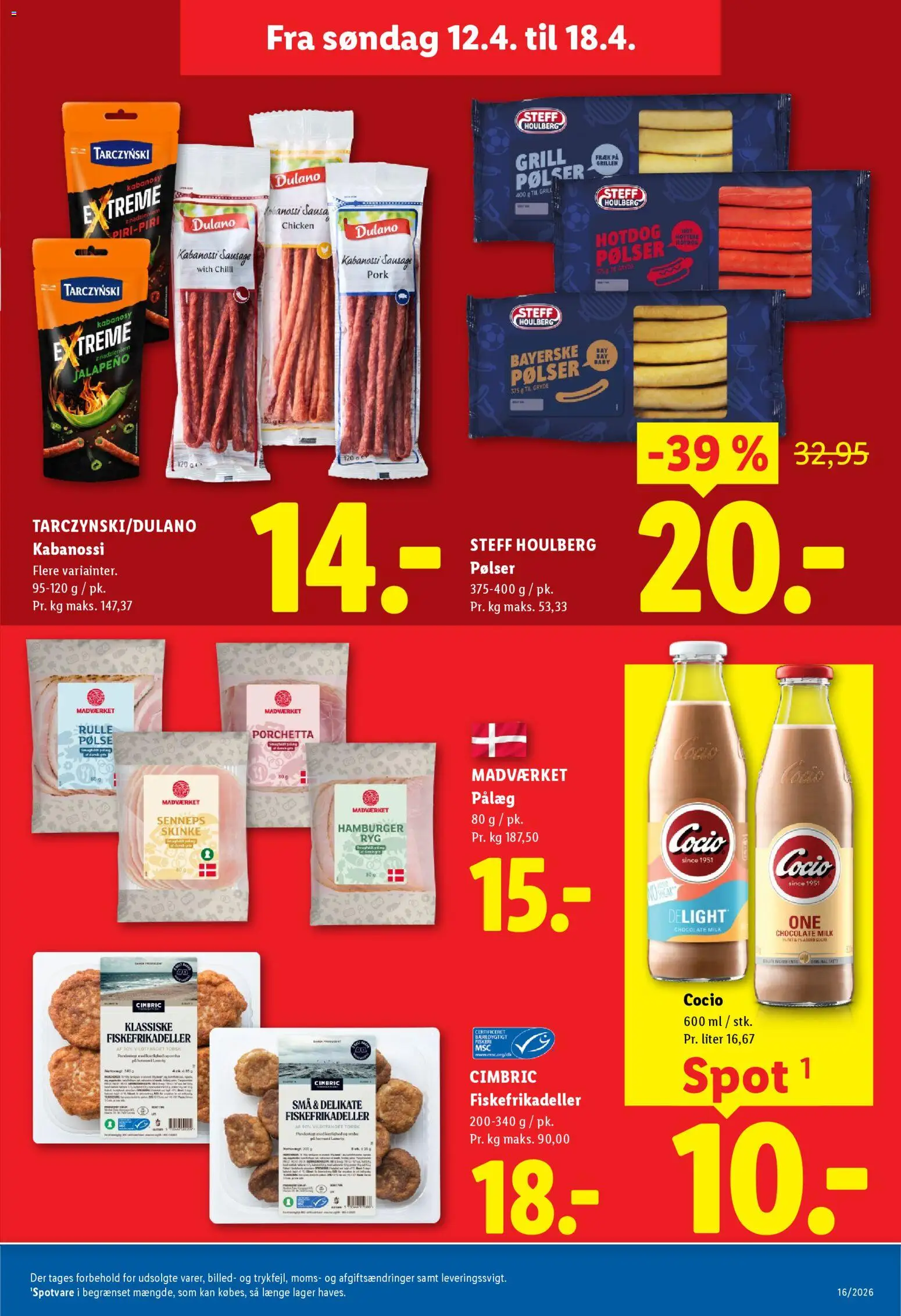 Lidl tilbudsavis – gyldig fra 12.04.2026 | Side: 19 | Produkter: Pølser, Skinke, Pålæg, Chilli