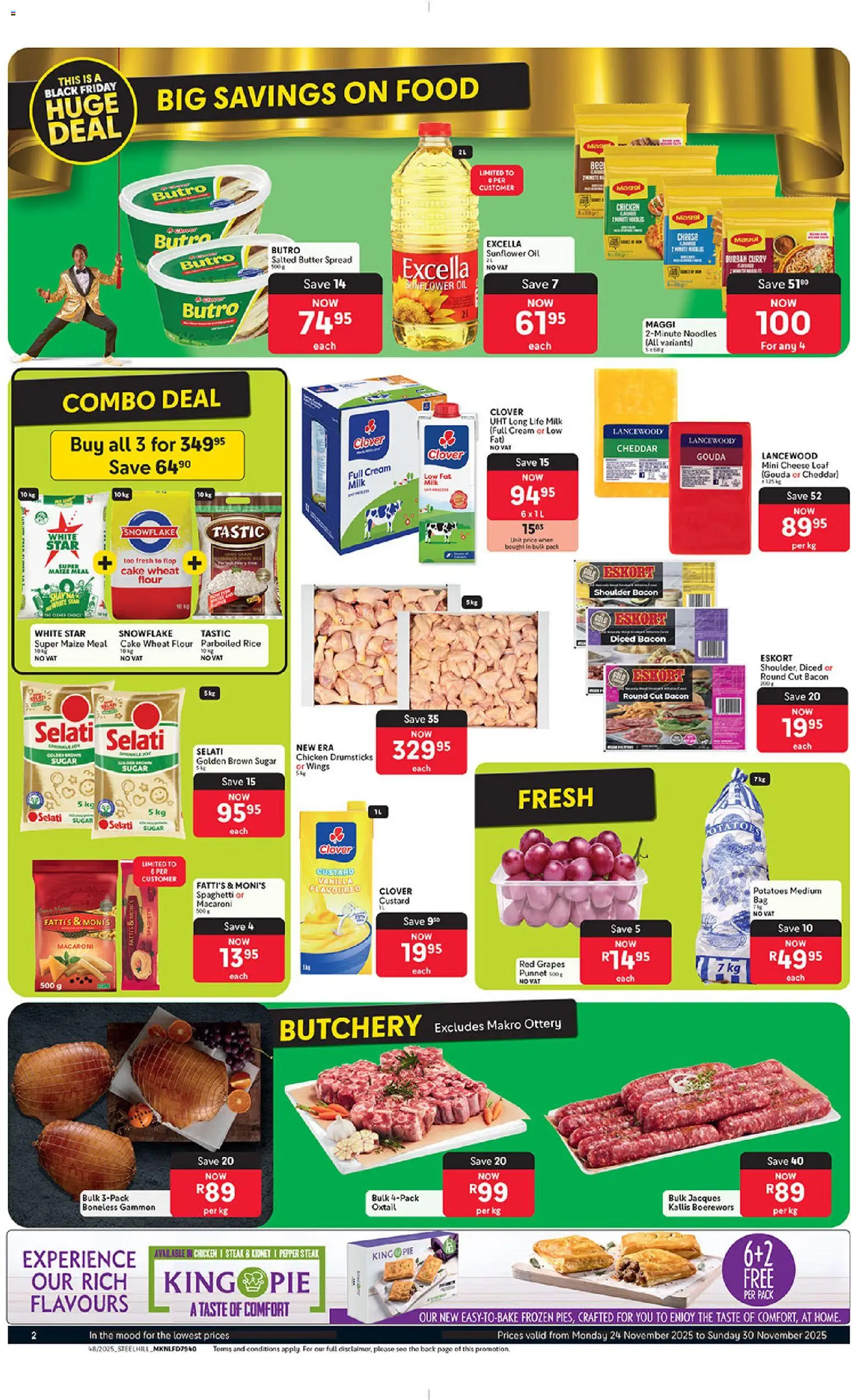 New Makro catalogue – valid from 24.11.2025 | Page: 2 | Products: Boerewors, Magdalenas, Milk, Grapes