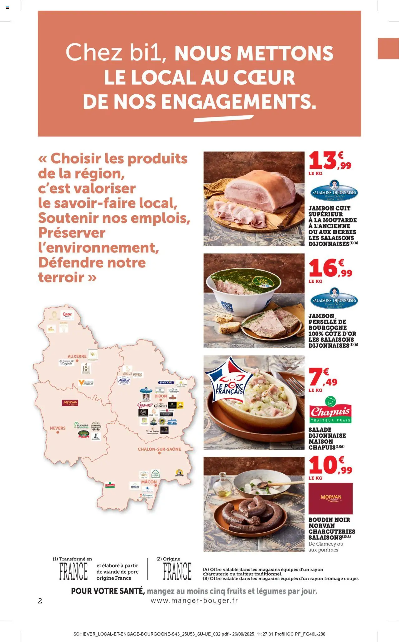 {H1} | Page: 2 | Produits: Salade, Viande de porc, Viande, Pommes