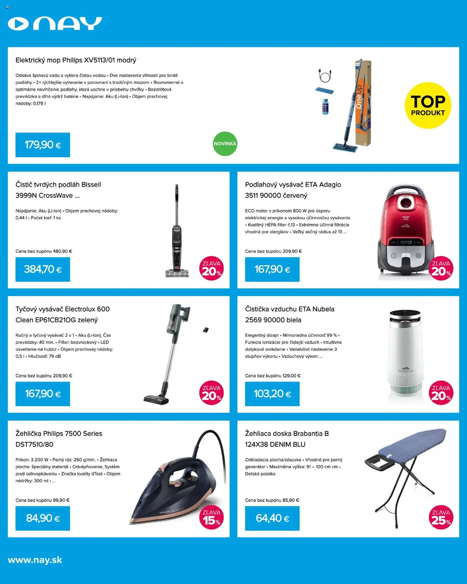 Nové NAY Elektrodom akcie – leták je platný od 09.03.2026 | Strana: 10 | Produkty: Osvetlenie, Čistička vzduchu, Vysávač electrolux, Tyčový vysávač electrolux