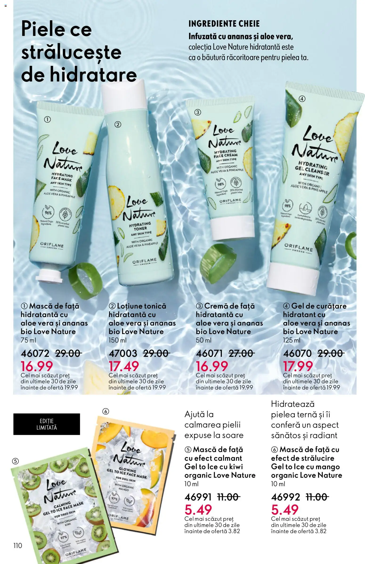 Noul catalog Oriflame – valabil de la 21.01.2026 | Pagină: 110 | Produse: Gel de curățare, Cremă, Ananas, Kiwi