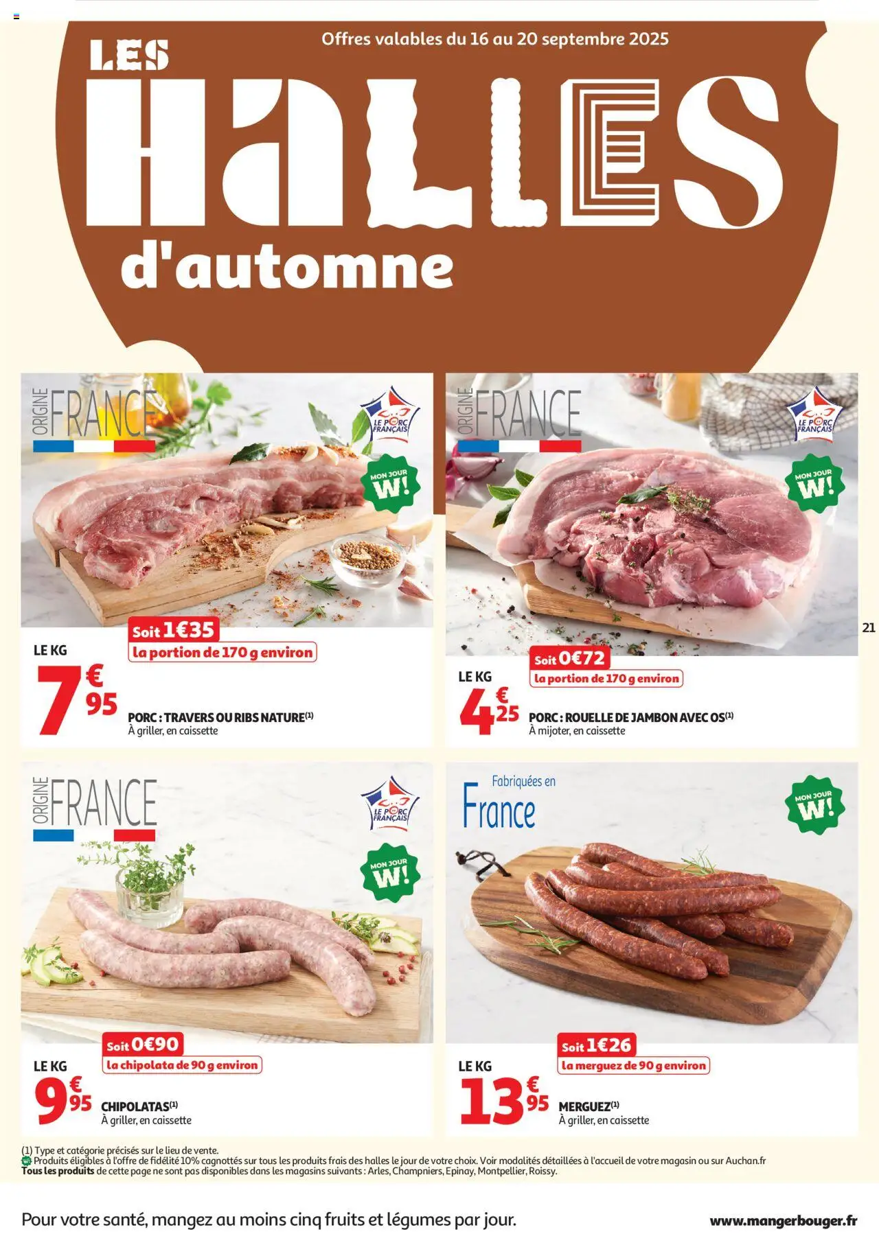  | Page: 21 | Produits: Merguez, Jambon, Ribs, Porc
