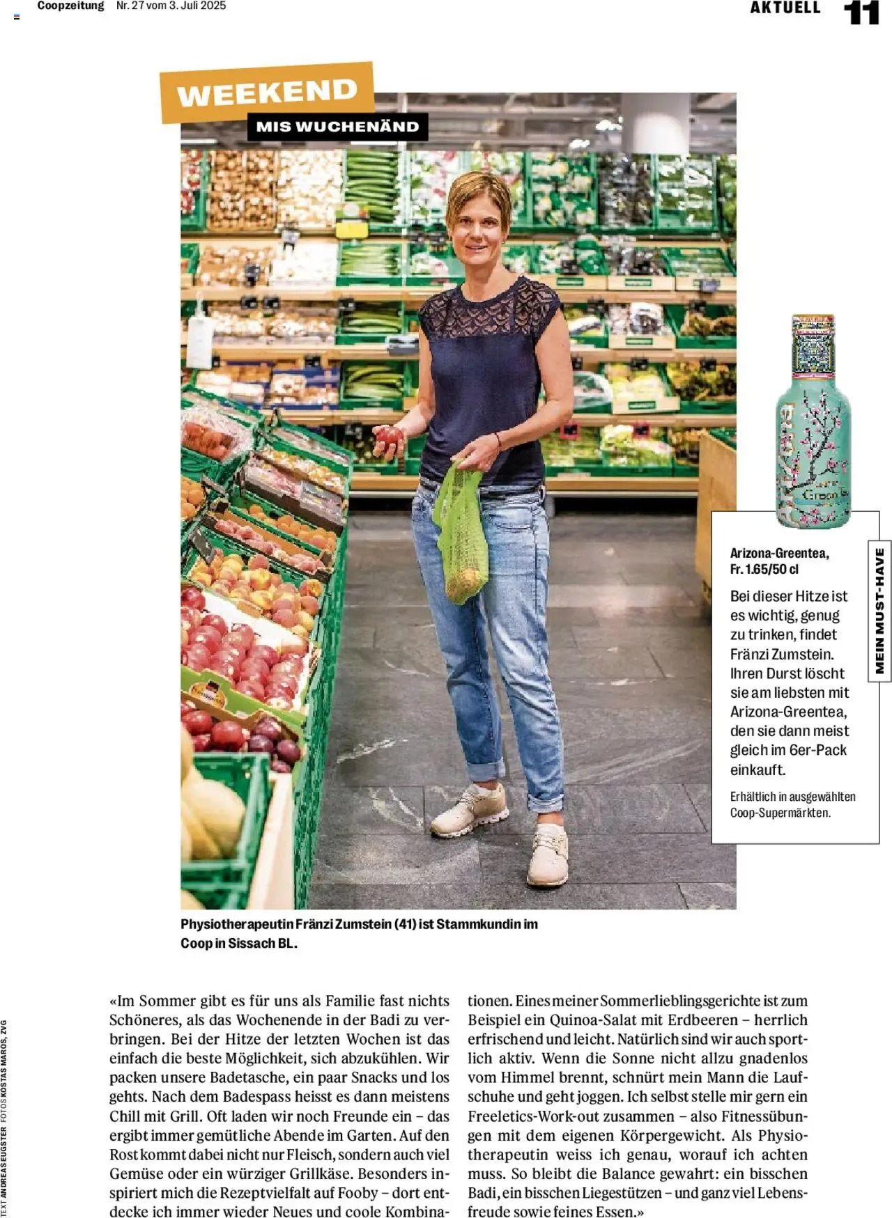 Coop Magazin ab 03.07.2025 | Seite: 11 | Produkte: Decke, Gemüse, Erdbeeren