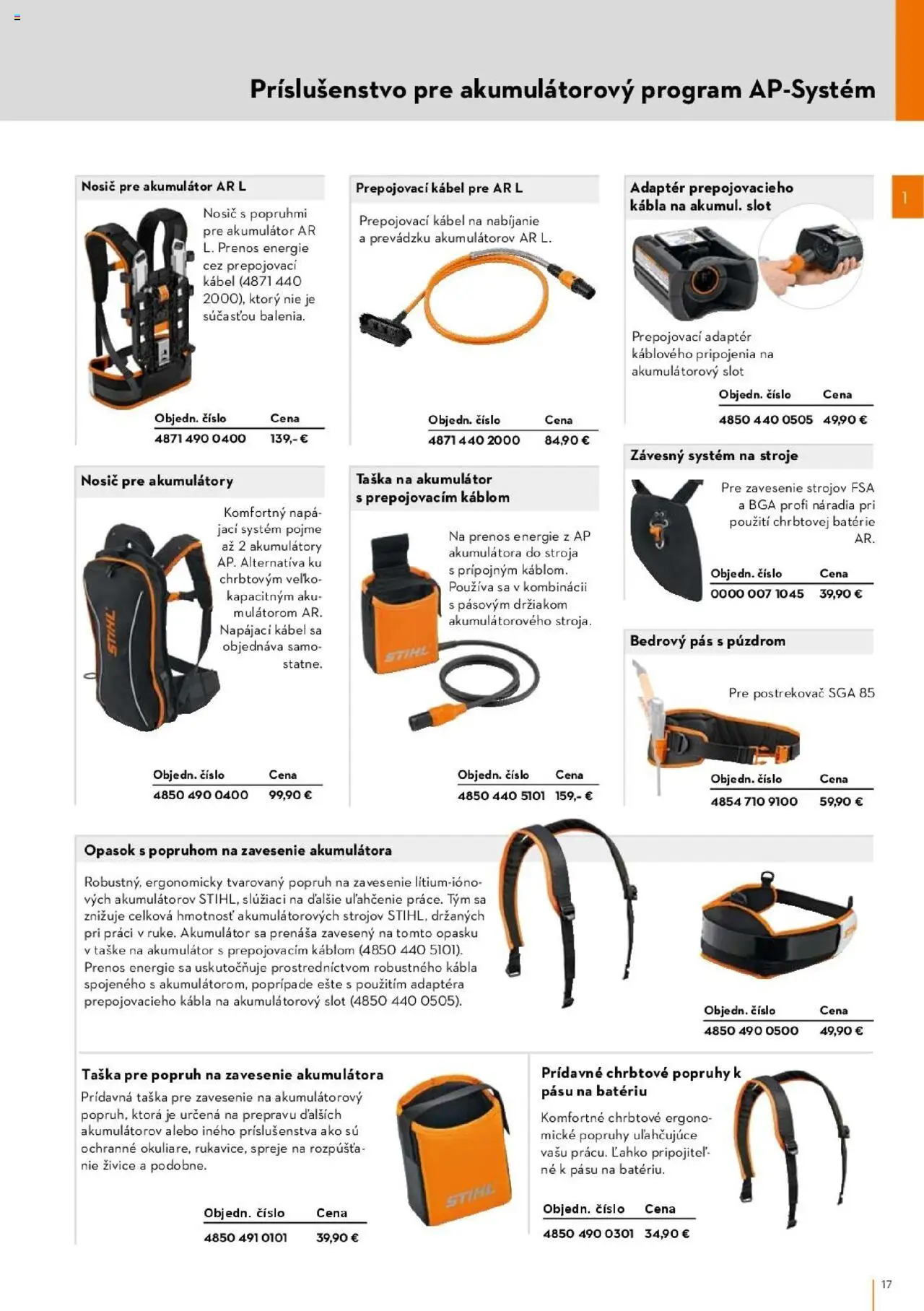 Nové STIHL akcie – leták je platný od 01.04.2025 | Strana: 17 | Produkty: Pás, Aku, Akumulátor, Adaptér