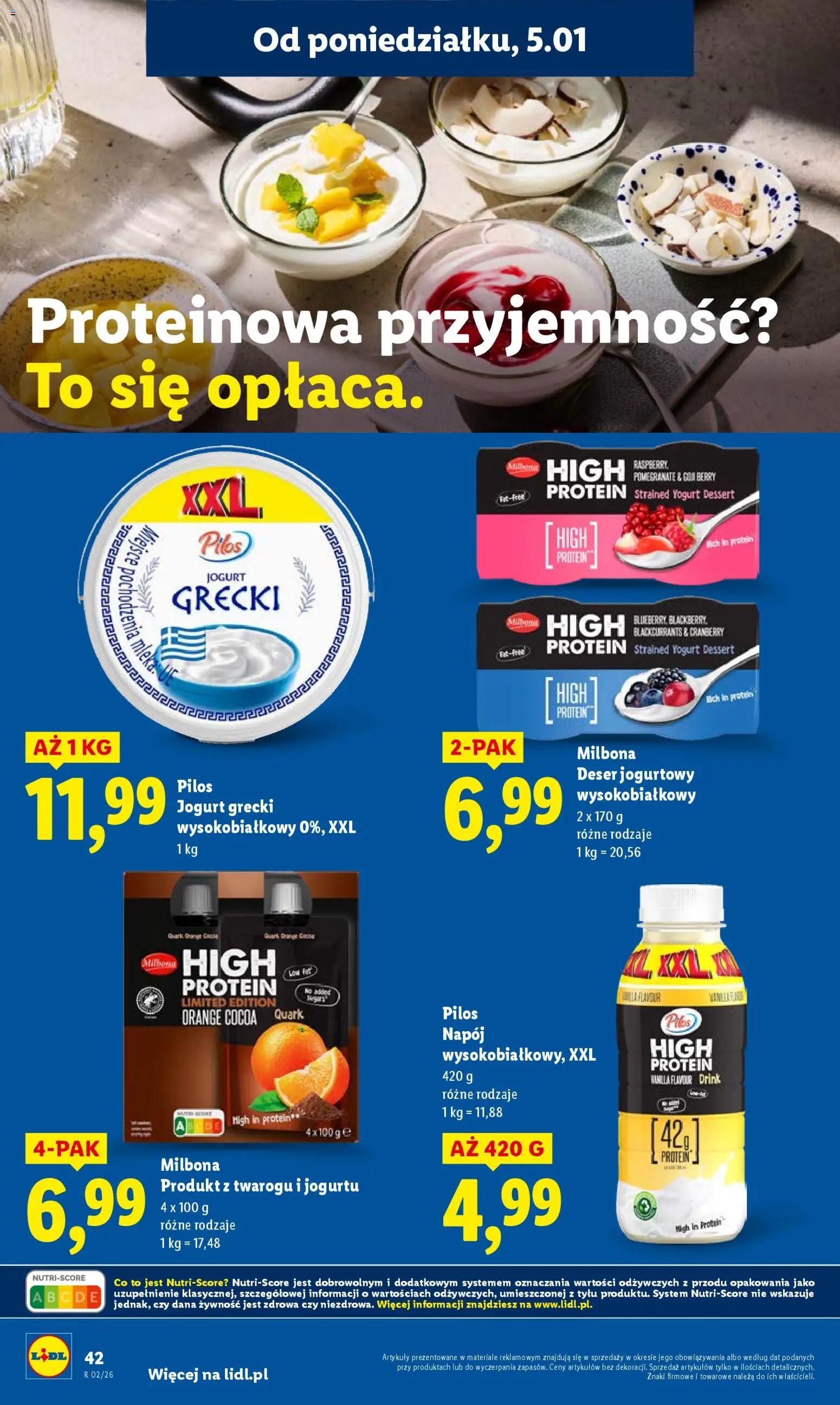 Lidl Gazetka od 05.01.2026 | Strona: 44 | Produkty: Jogurt grecki, Jogurt