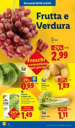 Anteprima del volantino Patate degli Ausoni, 1,5 kg rete, 1 kg = 1.26 € valido a partire dal 30.03.2026 | Pagina: 2