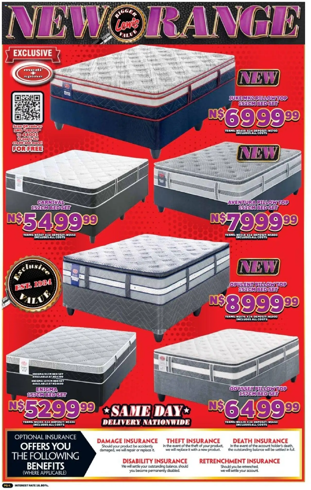 New Lewis Stores catalogue – valid from 01.10.2025 | Page: 4 | Products: Bed, Pillow
