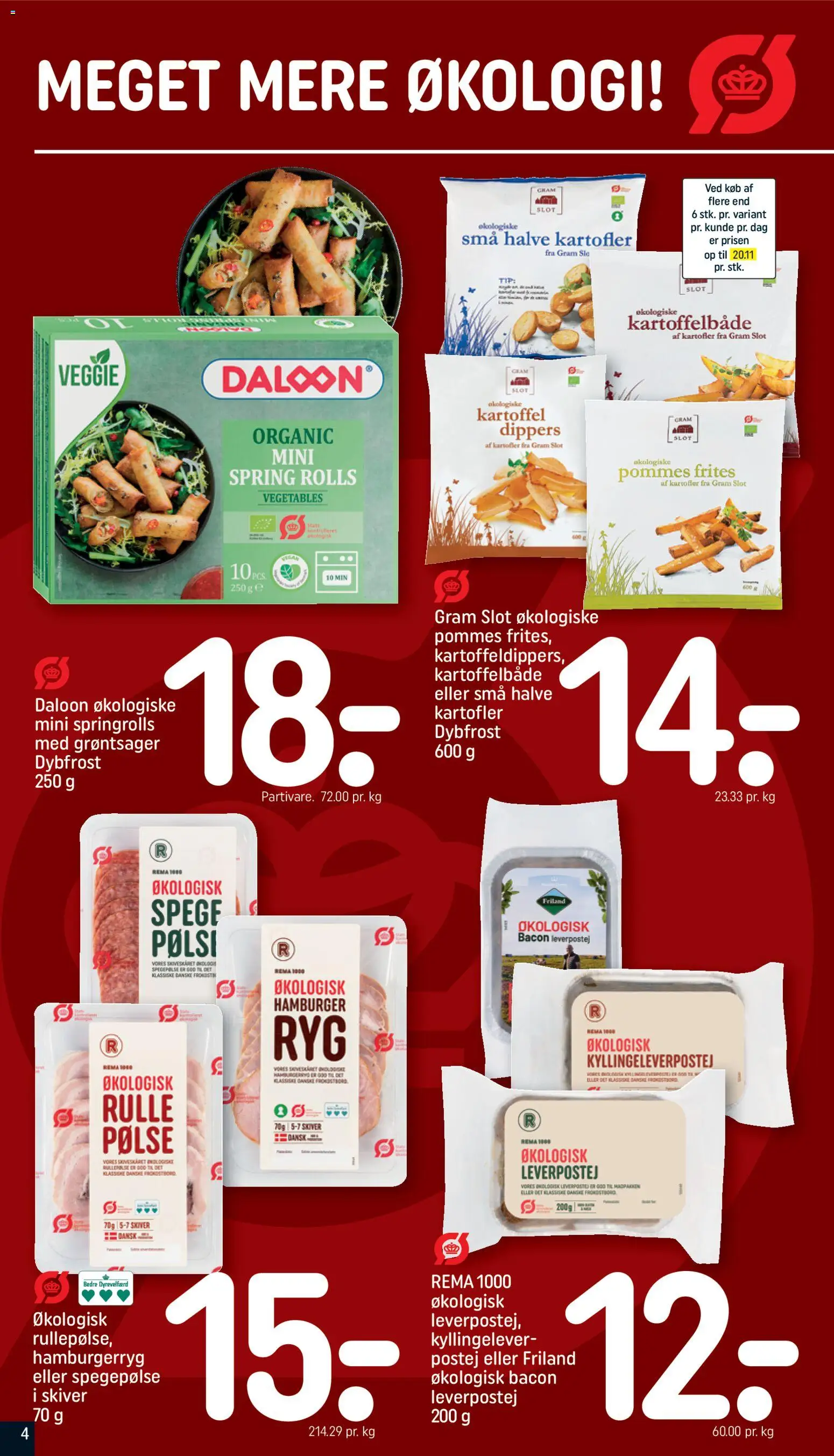Rema 1000 tilbudsavis – gyldig fra 18.01.2026 | Side: 4 | Produkter: Kartofler, Spegepølse, Leverpostej, Hamburgerryg