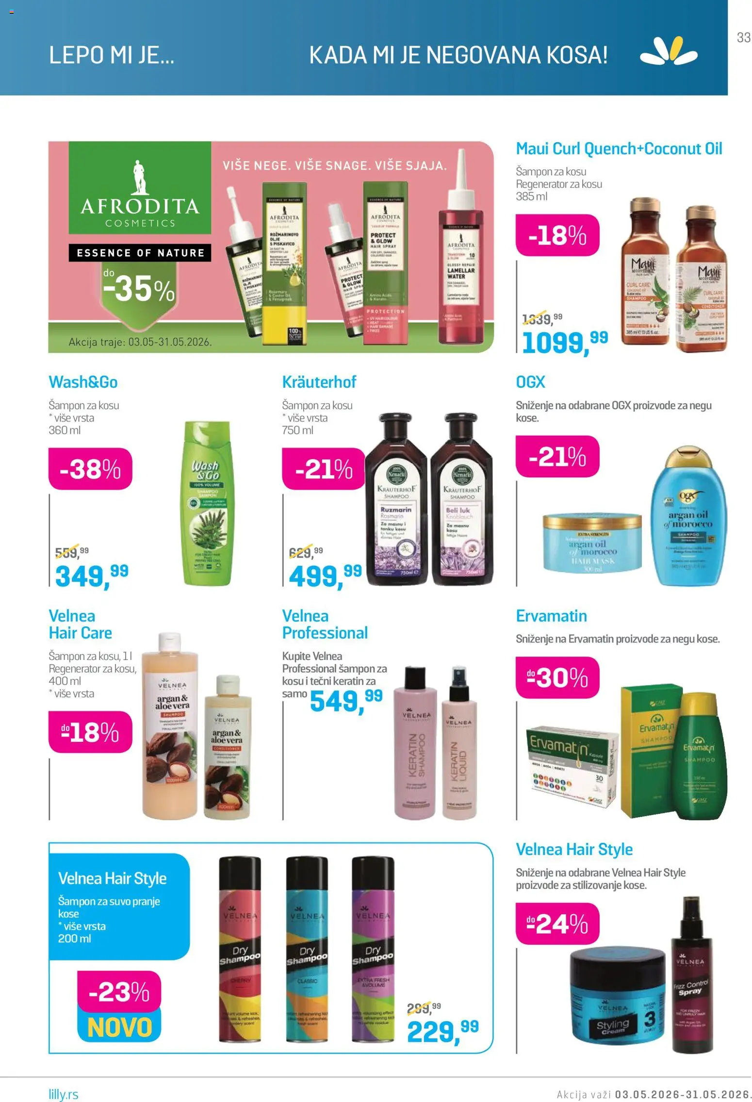 Lilly drogerie katalog - važi od 01.05.2026 | Strana: 33 | Proizvode: Šampon