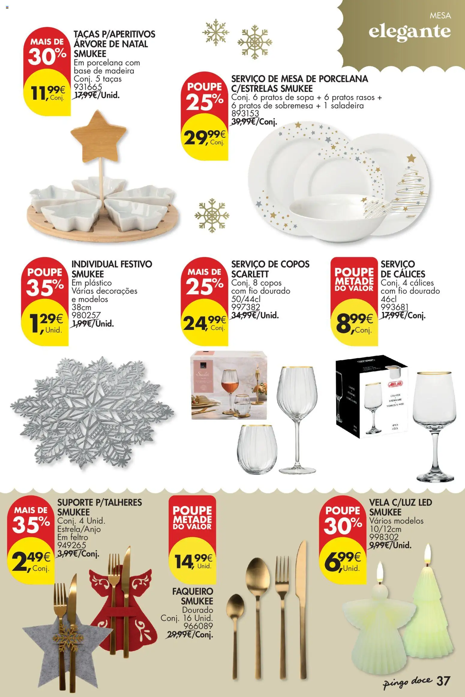 Pingo Doce - Natal │ válido de 11.11.2025 | Página: 37 | Produtos: Taças, Base, Mesa, Sopa