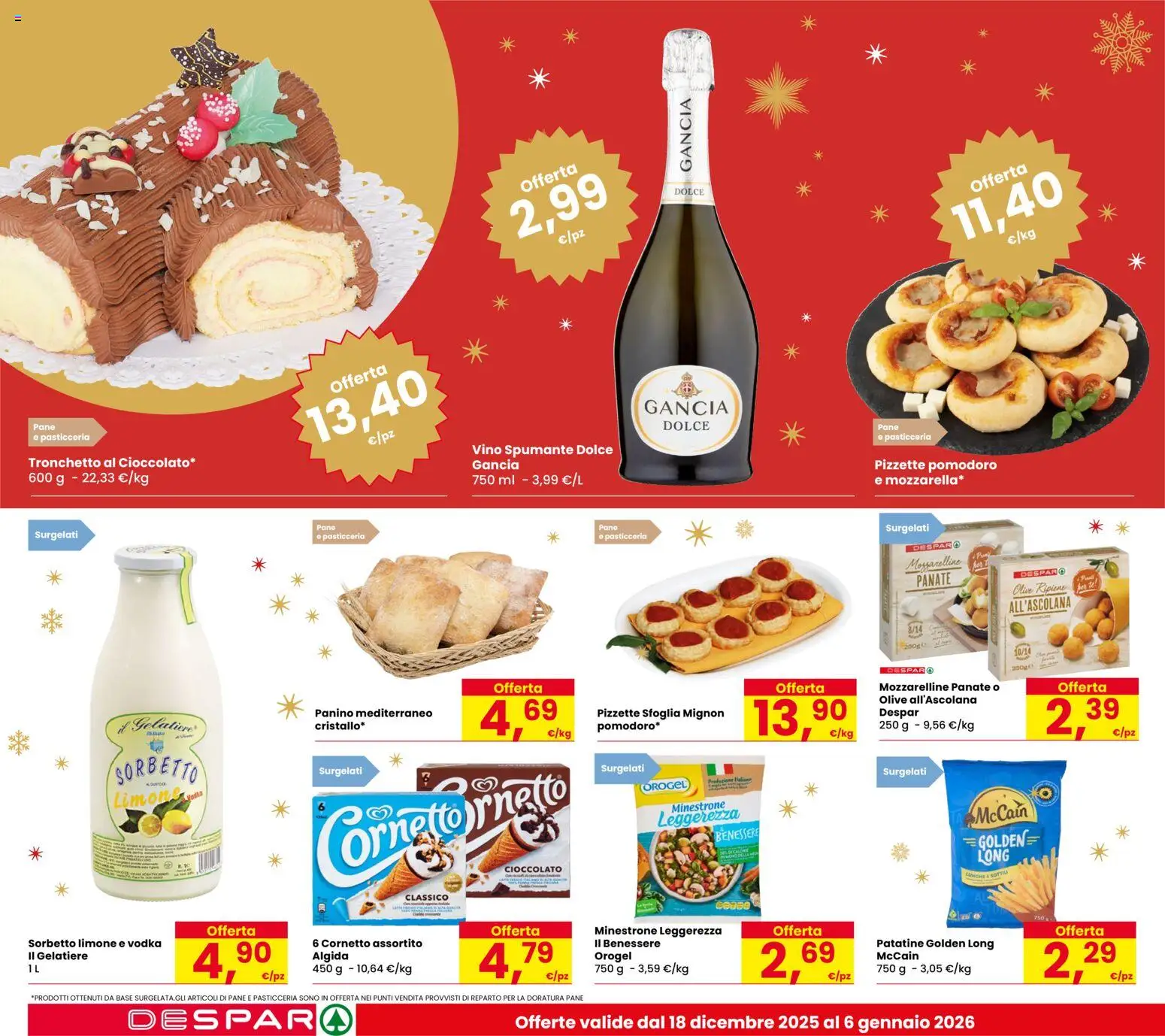 Volantino Despar del 18.12.2025 | Pagina: 12 | Prodotti: Tè, Cornetto, Limone, Spumante