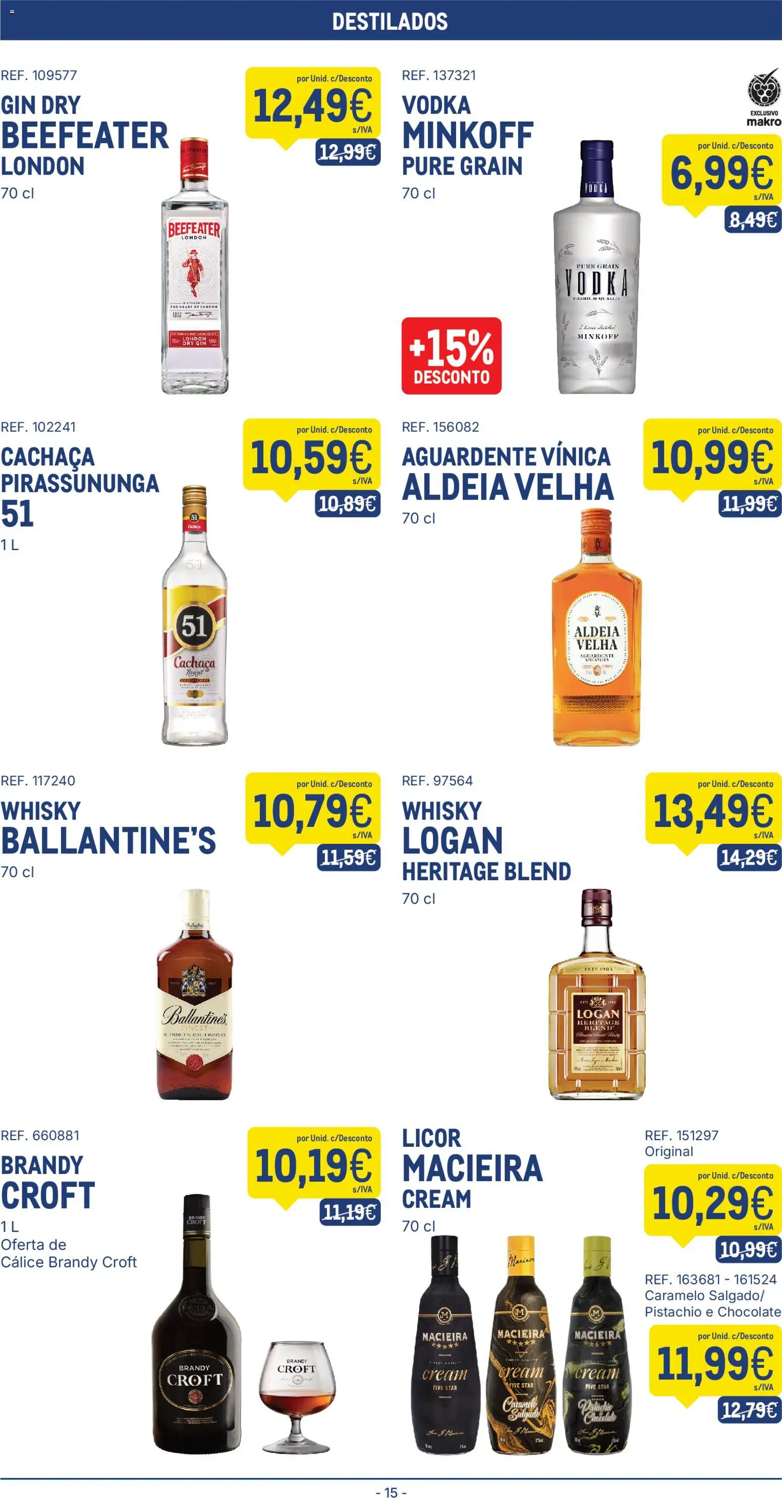 Makro folheto │ válido de 24.03.2026 | Página: 15 | Produtos: Whisky, Licor, Gin, Vodka