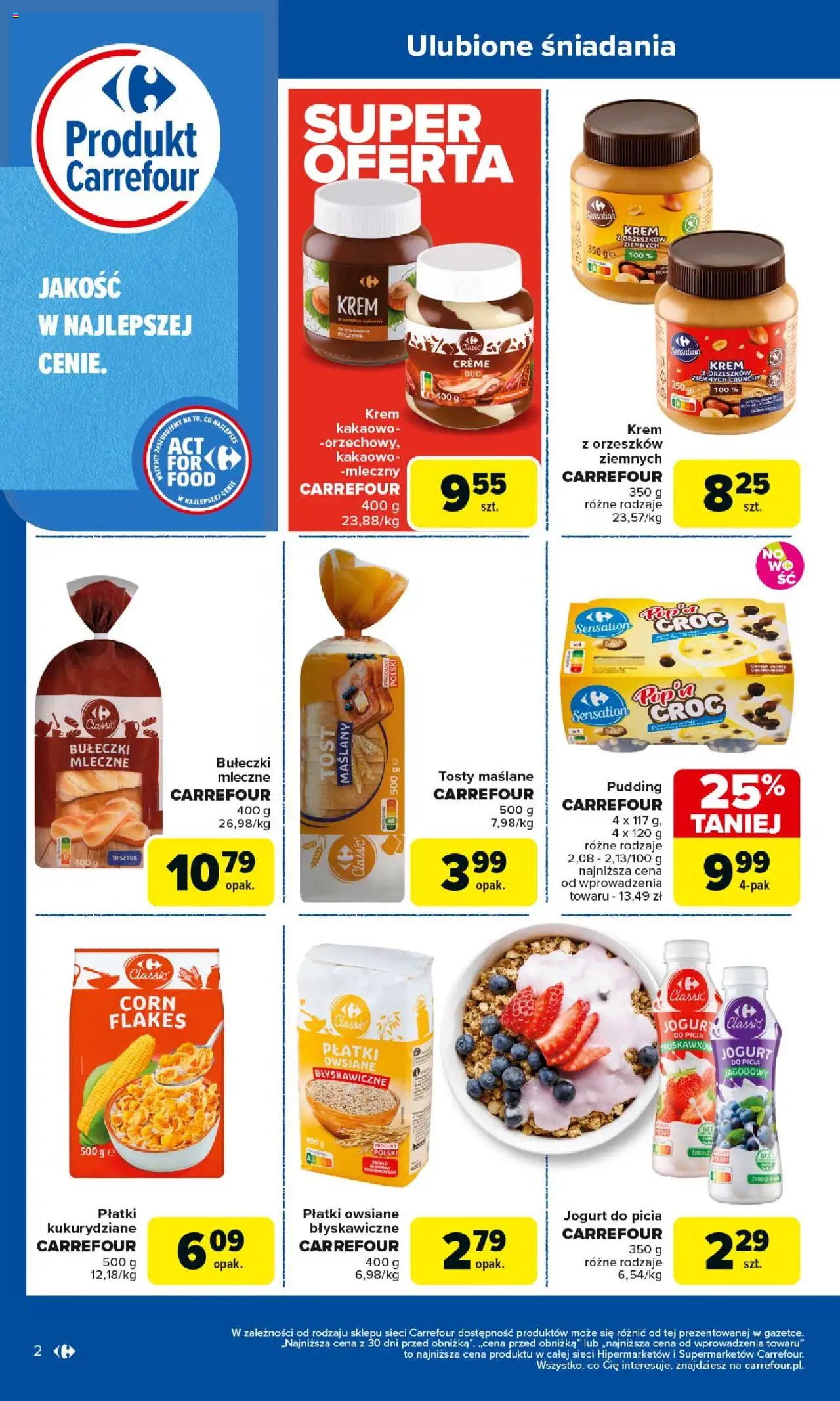Carrefour Gazetka - Produkt Carrefour od 25.08.2025 | Strona: 2 | Produkty: Płatki owsiane, Jogurt, Płatki, Krem