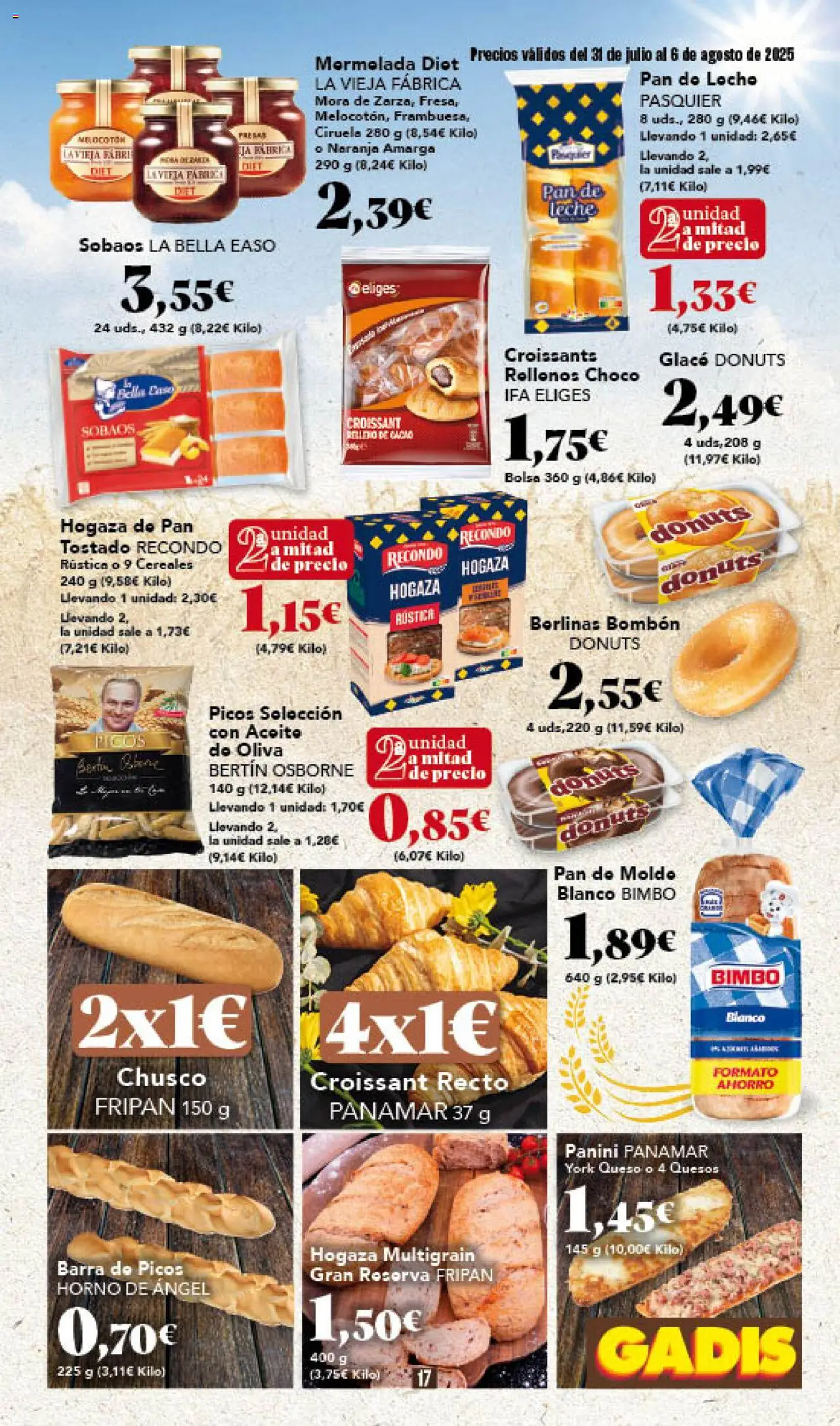 Gadis folleto │ válido desde el 31.07.2025 | Página: 17 | Productos: Queso, Cereales, Pan de molde, Donuts