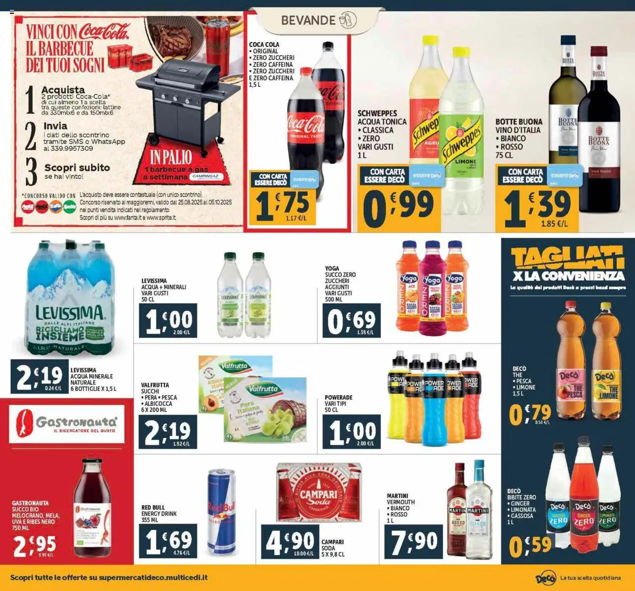 Volantino Decò del 12.09.2025 | Pagina: 16 | Prodotti: Pesca, Barbecue a gas, Acqua minerale, Coca Cola
