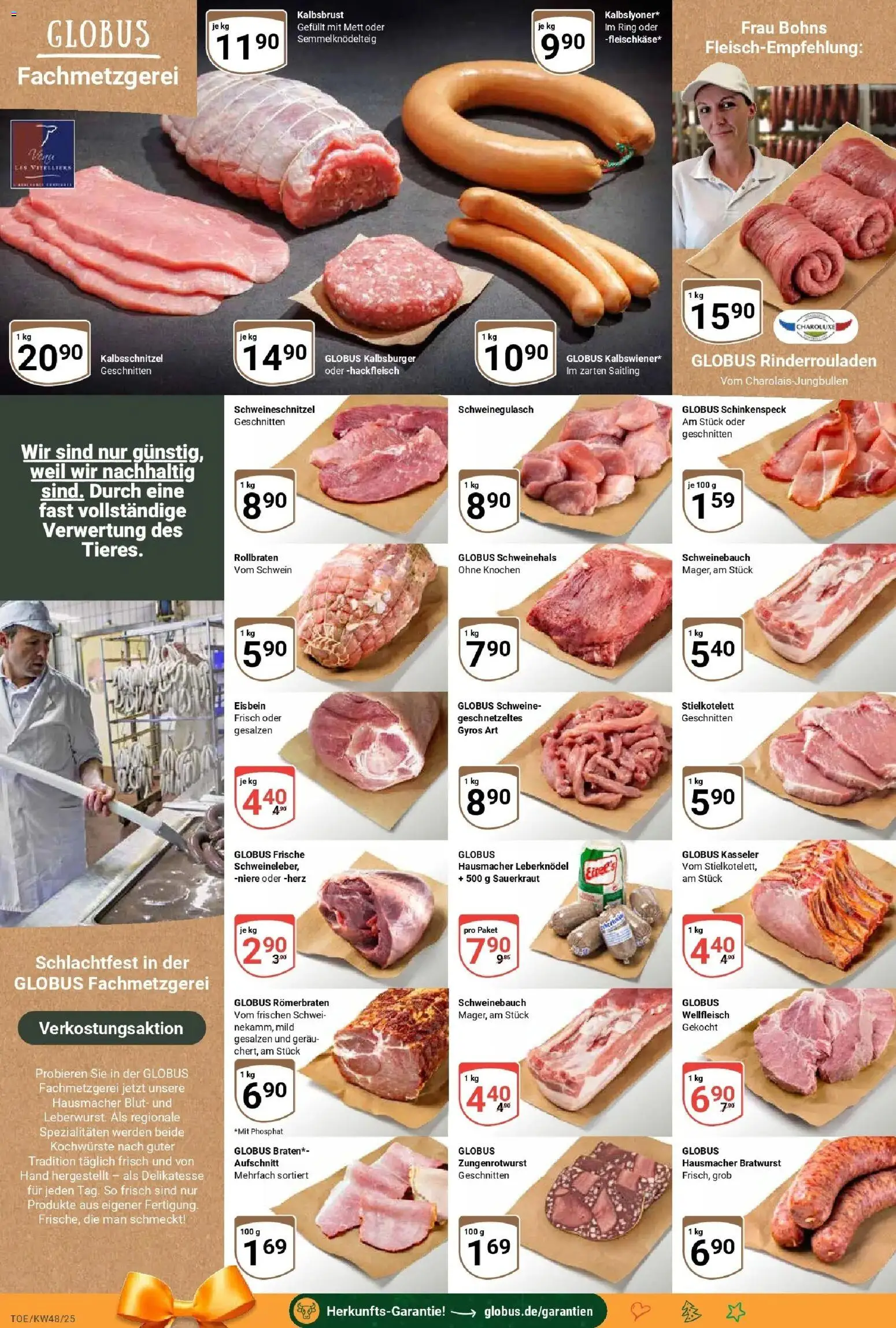 Globus prospekt Tönisvorst	 – gültig ab 23.11.2025 | Seite: 11 | Produkte: Rinderrouladen, Schweinegulasch, Bratwurst, Gyros