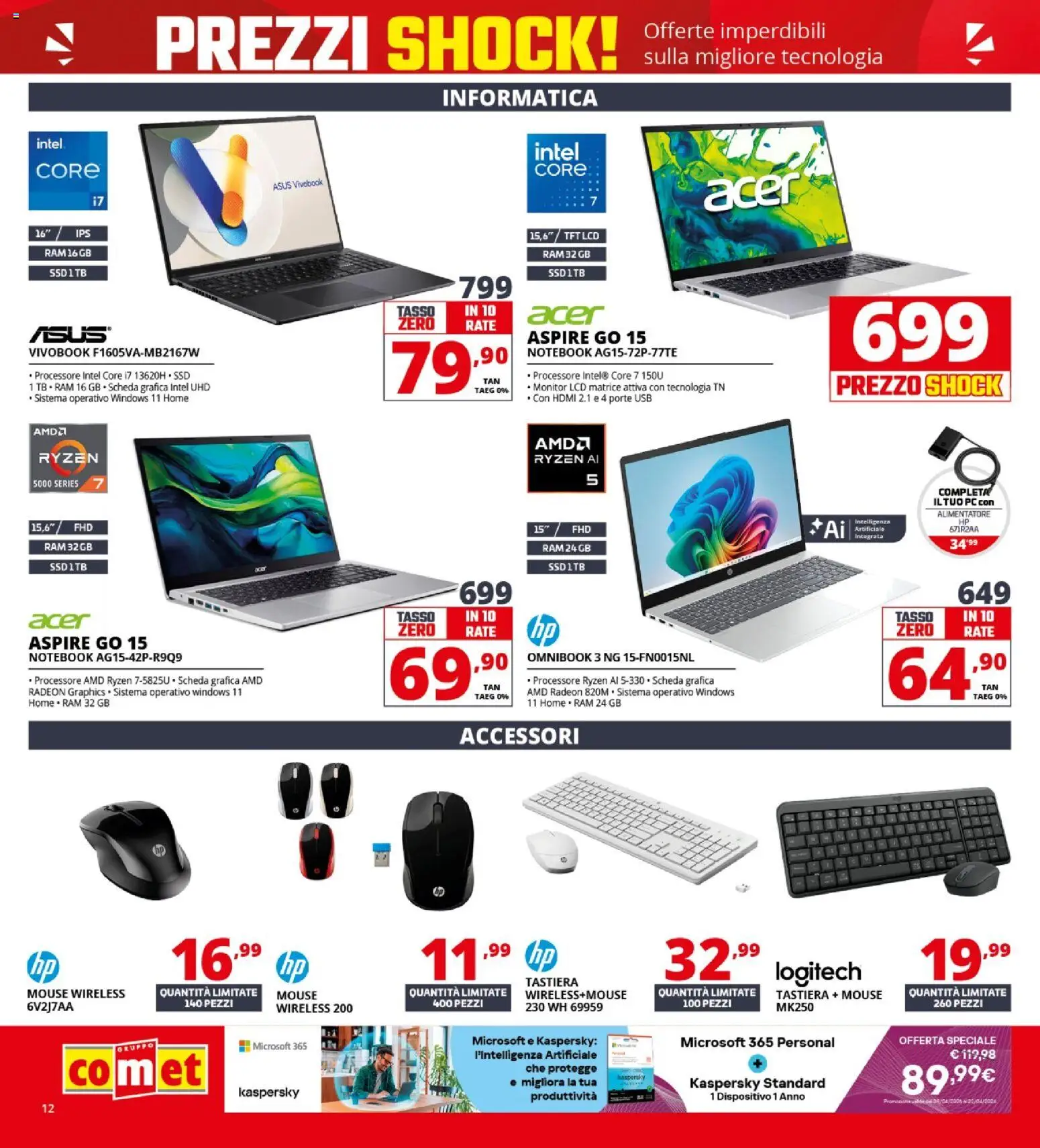 Volantino Comet del 23.04.2026 | Pagina: 12 | Prodotti: Monitor, PC, Mouse, USB