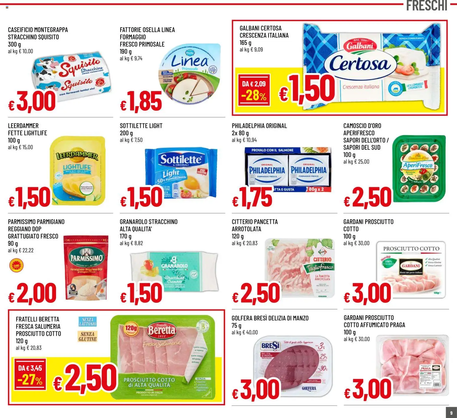 Volantino Galassia del 08.01.2026 | Pagina: 9 | Prodotti: Pancetta, Parmigiano reggiano, Crescenza, Parmigiano