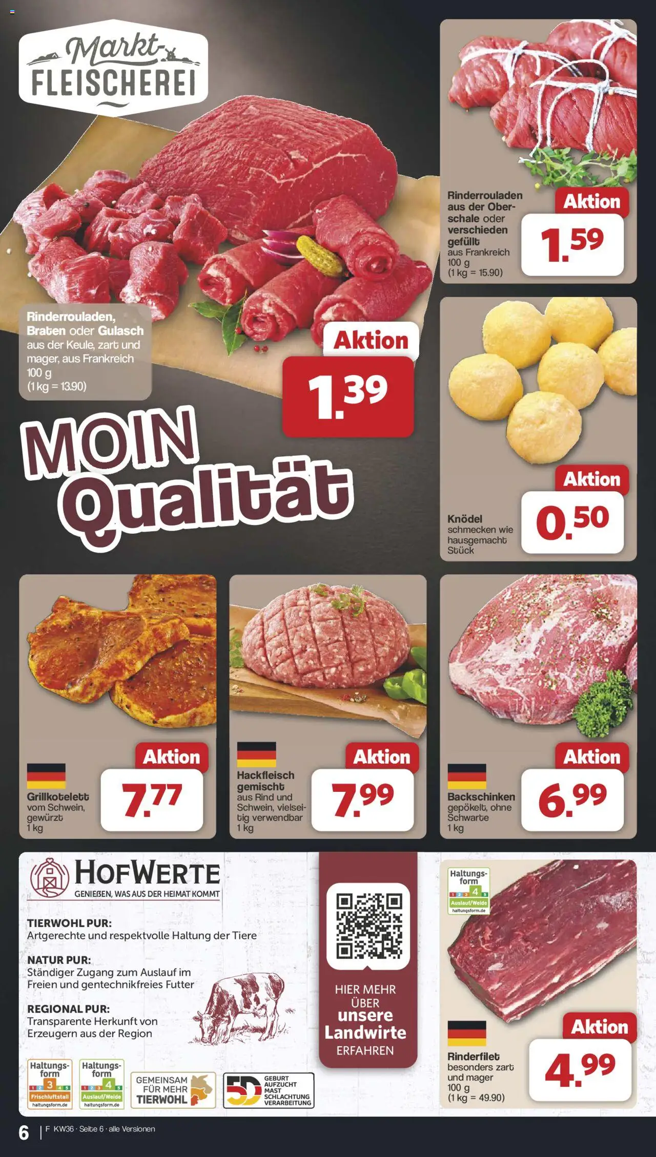 Famila Nordwest Markt - Angebote - gültig ab dem 01.09.2025 | Seite: 7 | Produkte: Rinderrouladen, Rinderfilet, Gulasch, Hackfleisch
