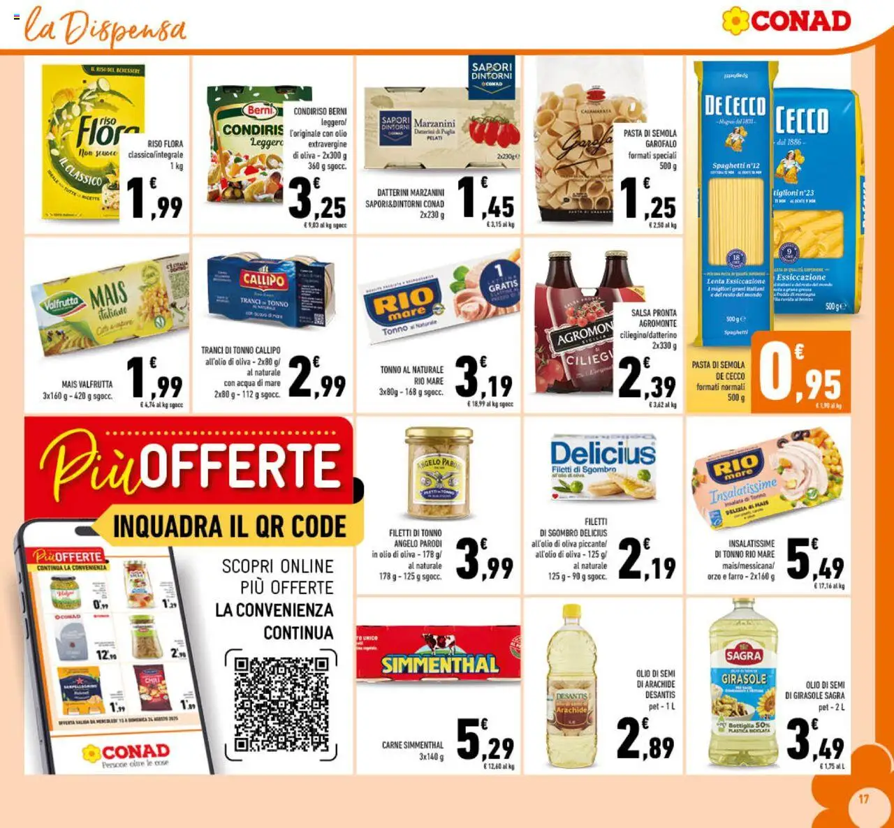 Volantino Conad del 13.08.2025 | Pagina: 17 | Prodotti: Acqua, Olio di semi di girasole, Bottiglia, Olio di Oliva