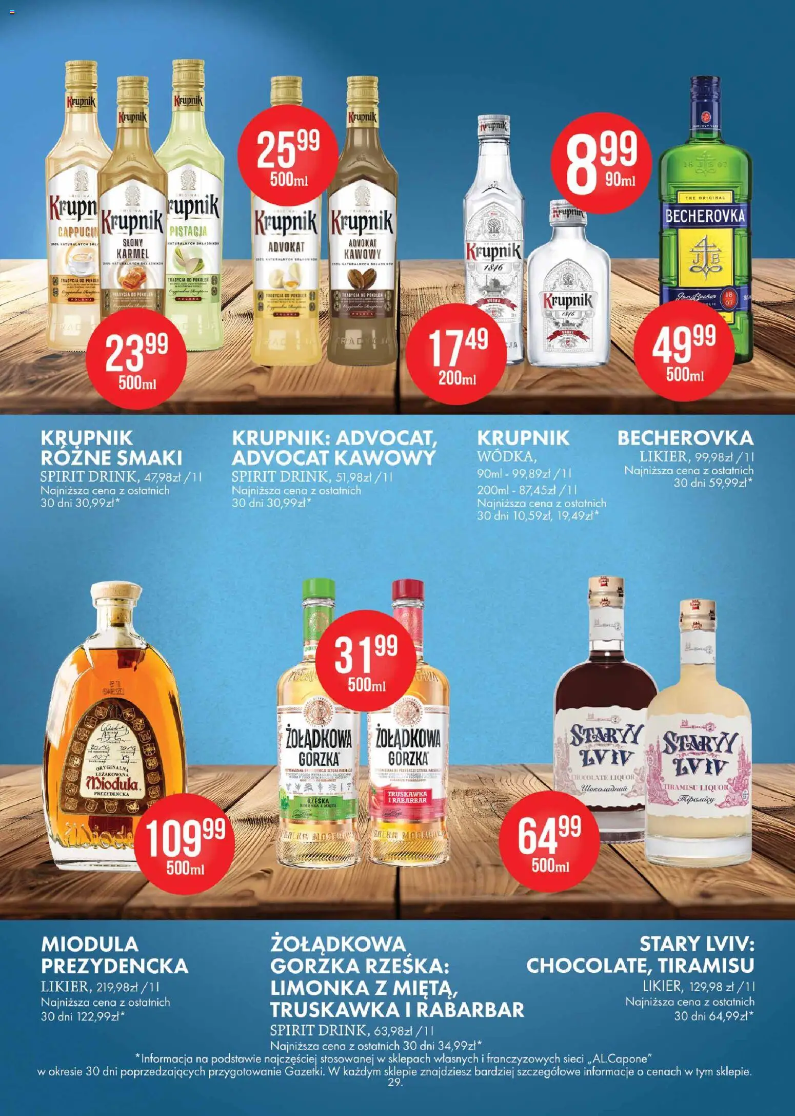 Al.Capone gazetka od 09.03.2026 | Strona: 29 | Produkty: Limonka, Tiramisu, Becherovka