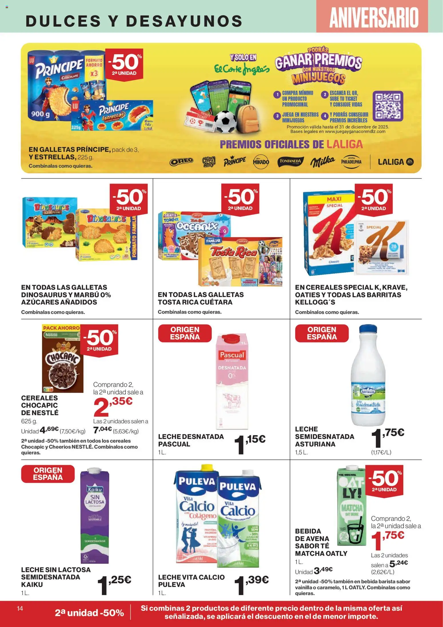 Hipercor catálogo │ válido desde el 23.10.2025 | Página: 18 | Productos: Leche desnatada, Leche sin lactosa, Leche, Cereales