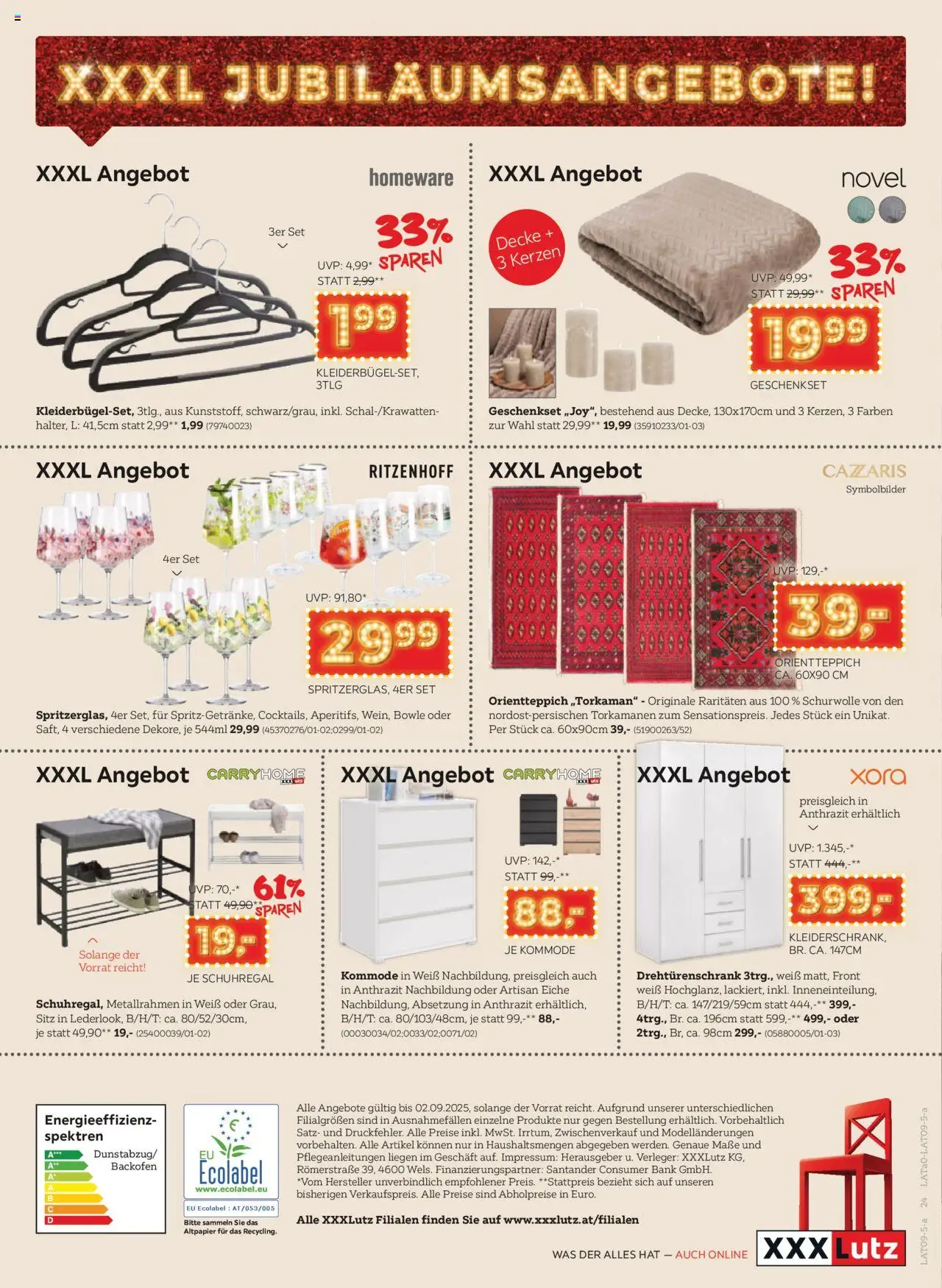 XXXLutz Jubiläum geschenke gültig ab 26.08.2025 | Seite: 24 | Produkte: Decke, Kommode