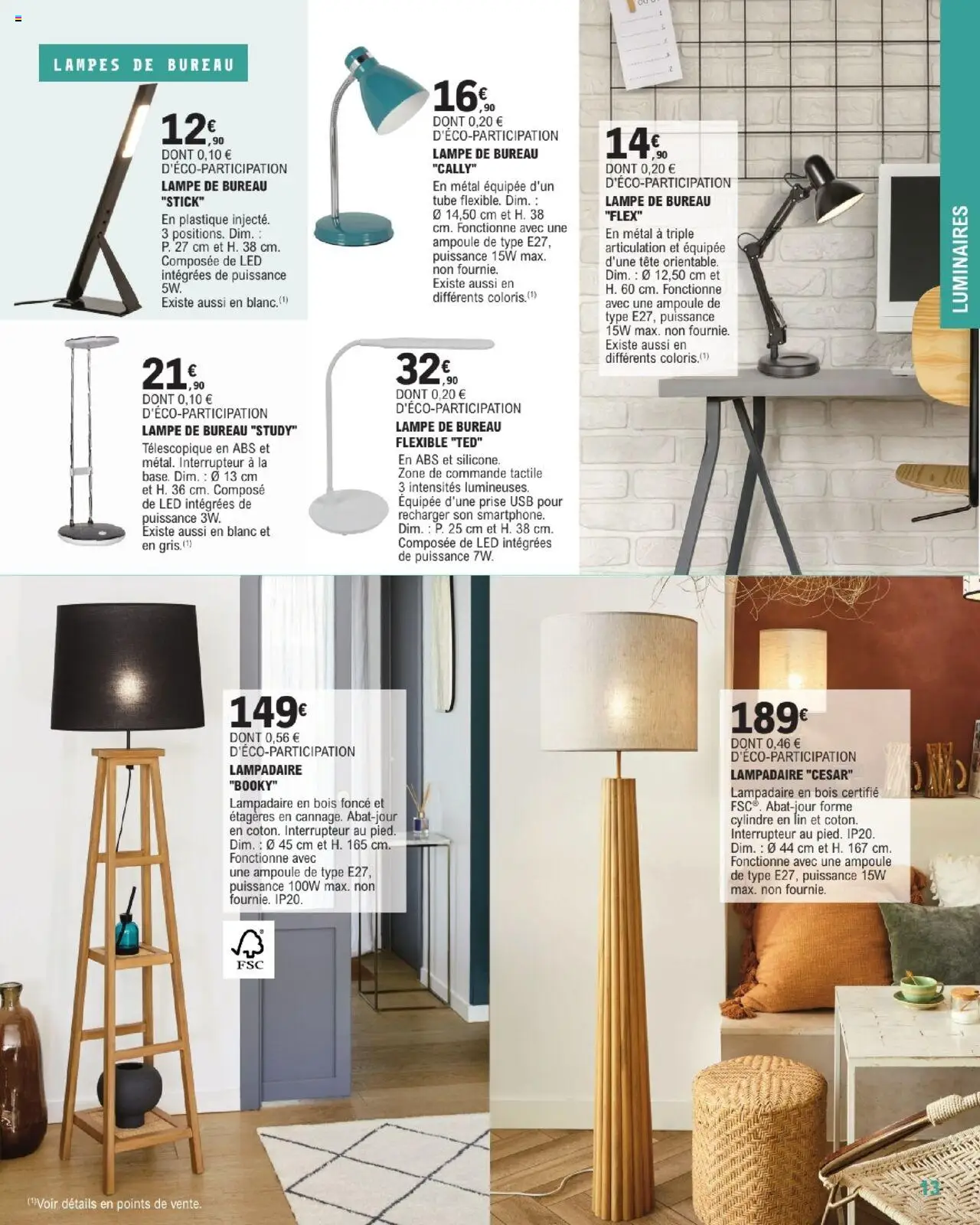  | Page: 13 | Produits: Bureau, Lampadaire, Interrupteur, Prise