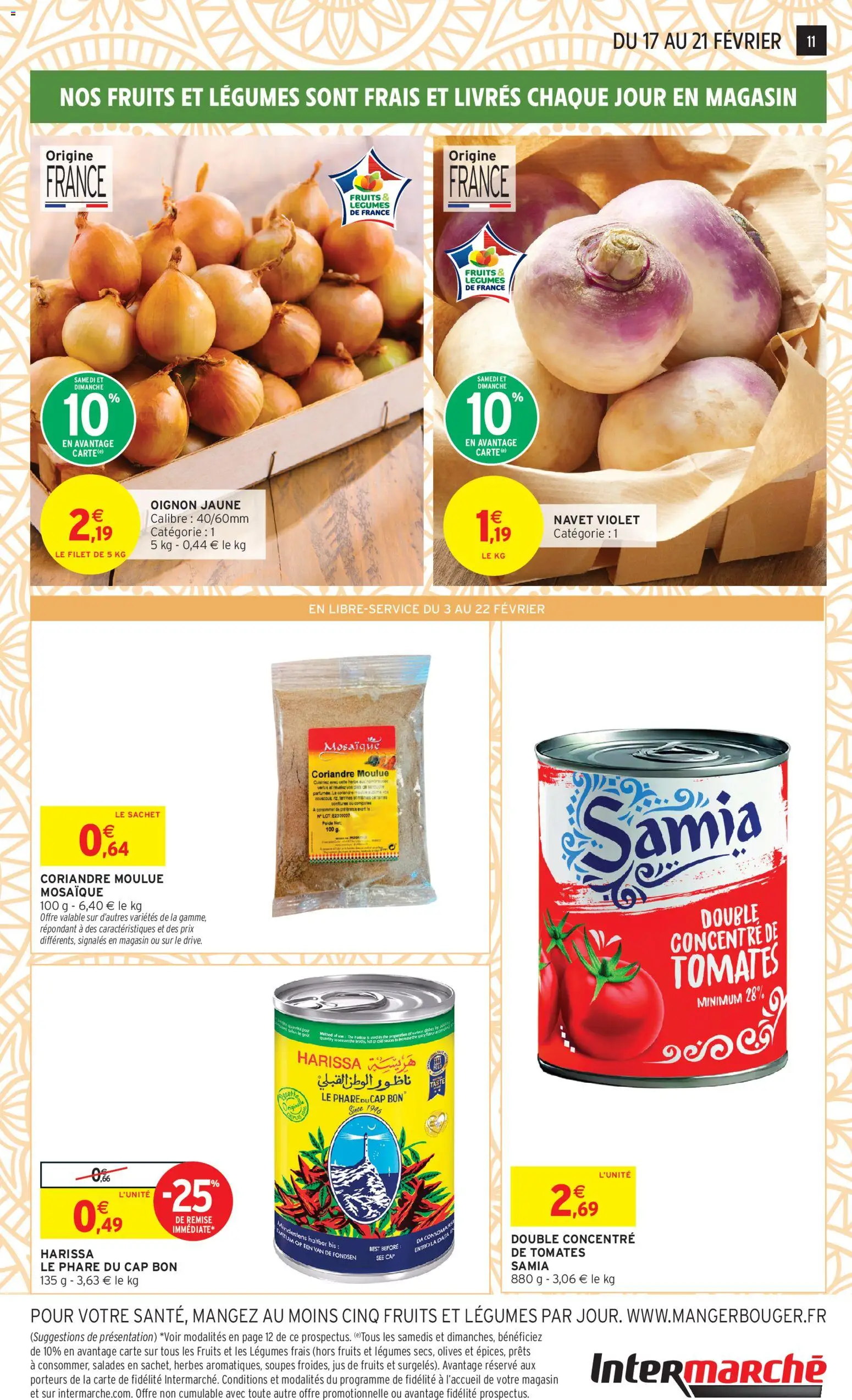 {H1} | Page: 11 | Produits: Olives, Poids, Navet, Coriandre