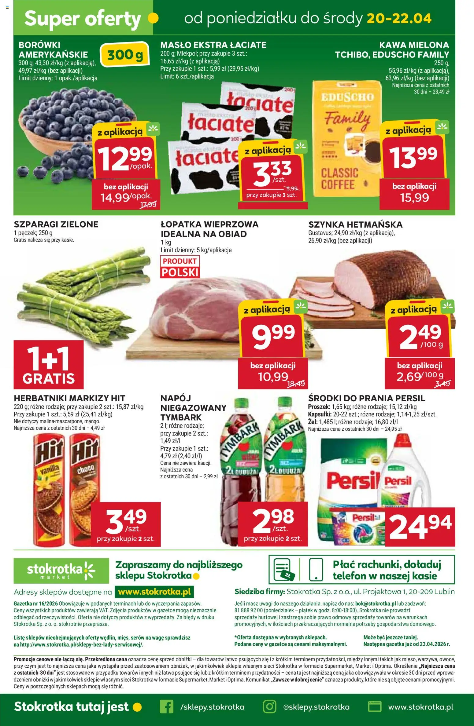 Stokrotka gazetka - Market od 16.04.2026 | Strona: 38 | Produkty: Persil, Stokrotka, Szparagi, Łopatka wieprzowa