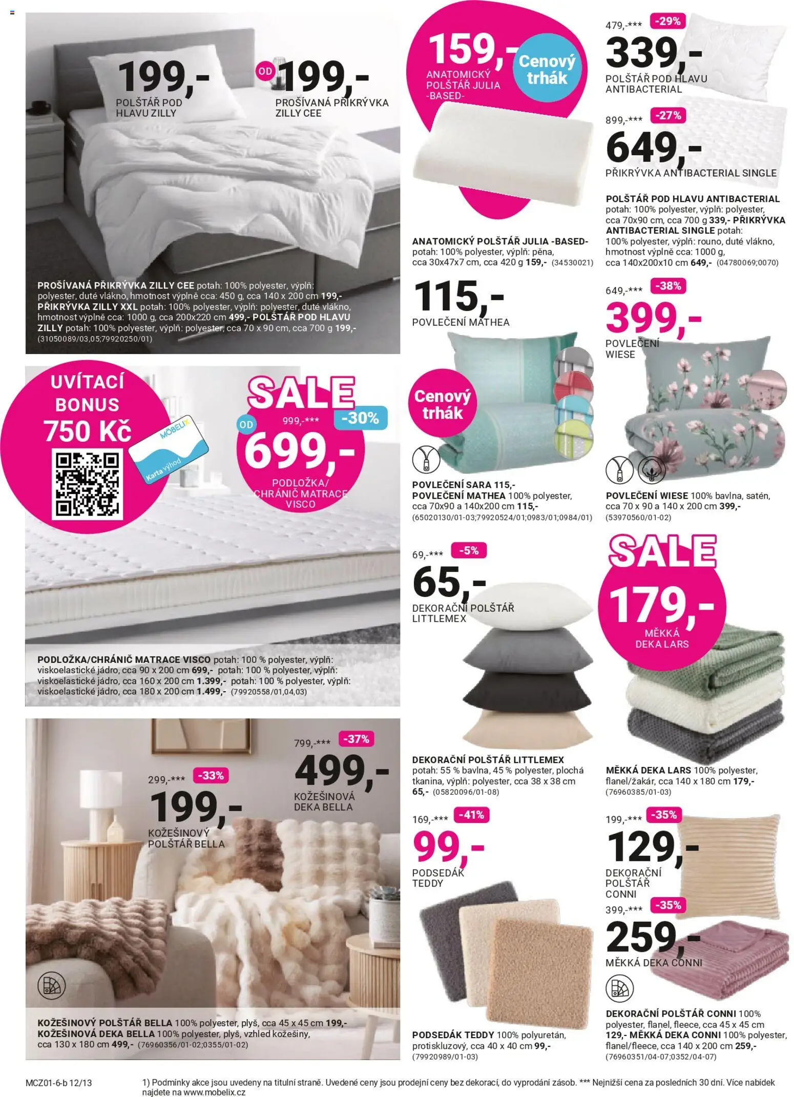Möbelix leták od 12.01.2026 | Strana: 12 | Produkty: Chránič matrace, Deka, Matrace, Přikrývka