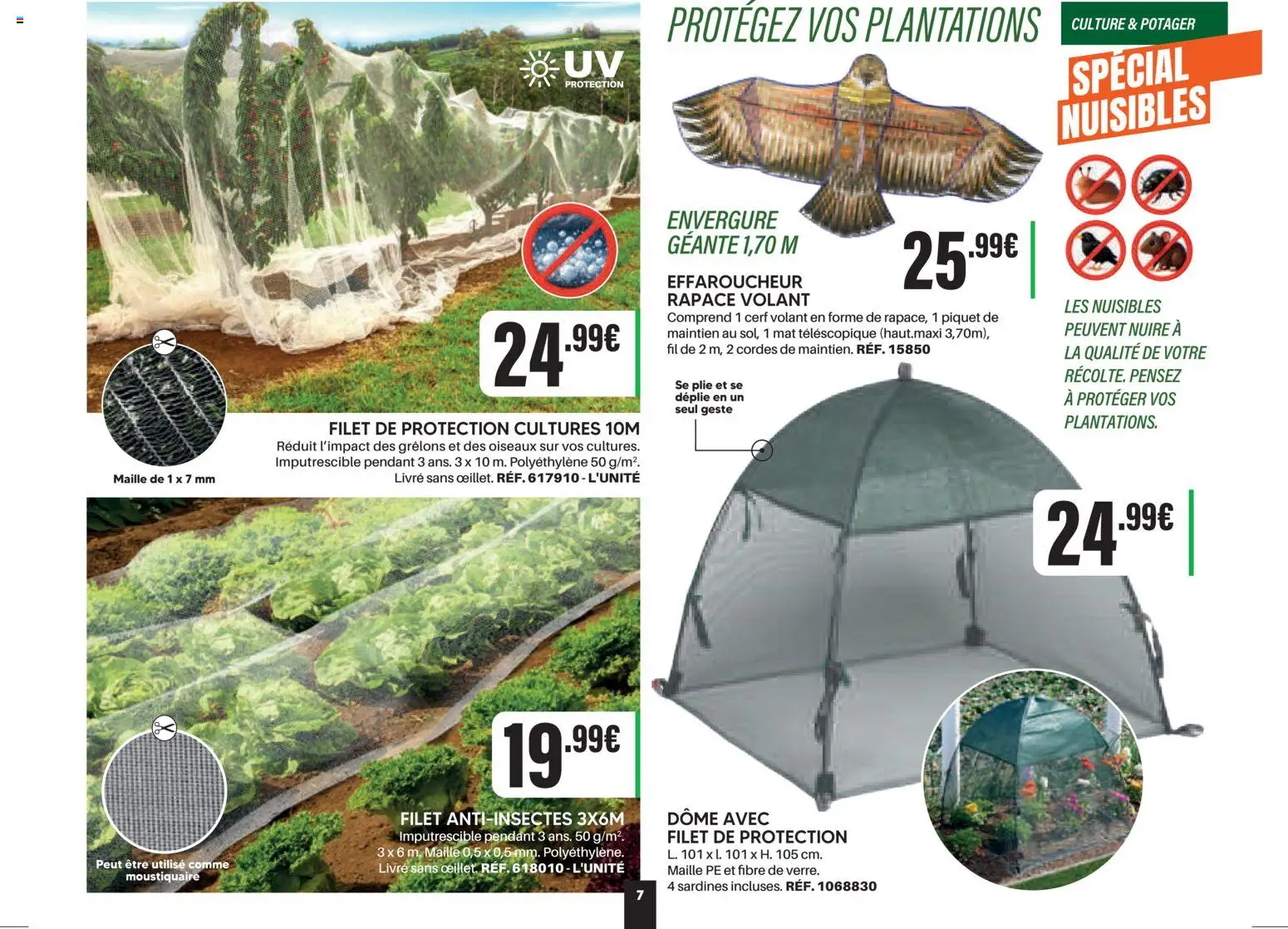 {H1} | Page: 7 | Produits: Cordes, Sardines, Moustiquaire, Livre