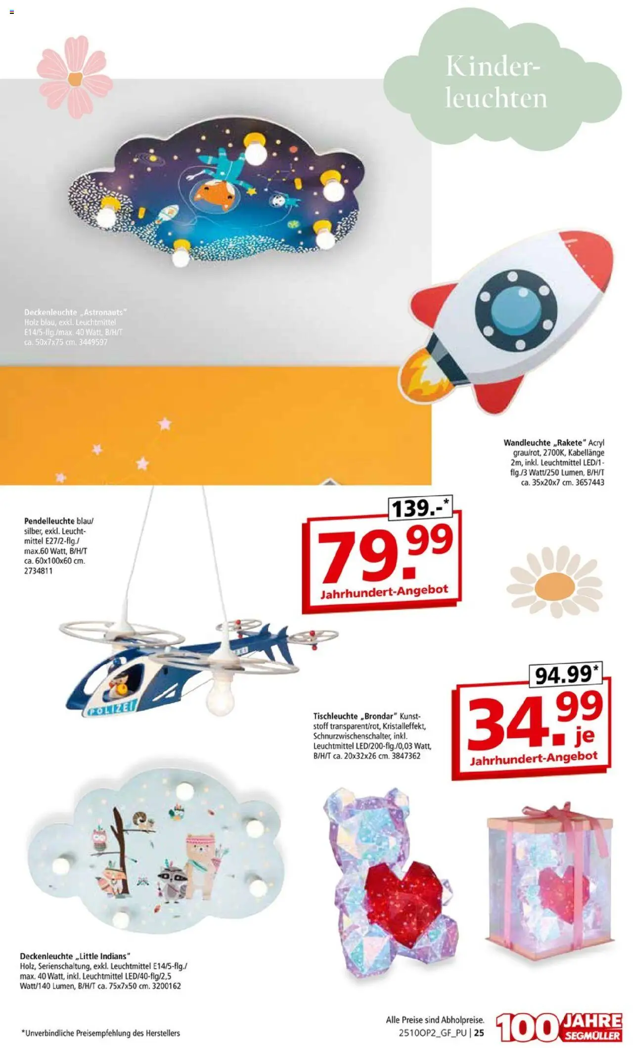 Segmüller Leuchten Spezial – gültig ab 29.09.2025 | Seite: 25 | Produkte: Wandleuchte