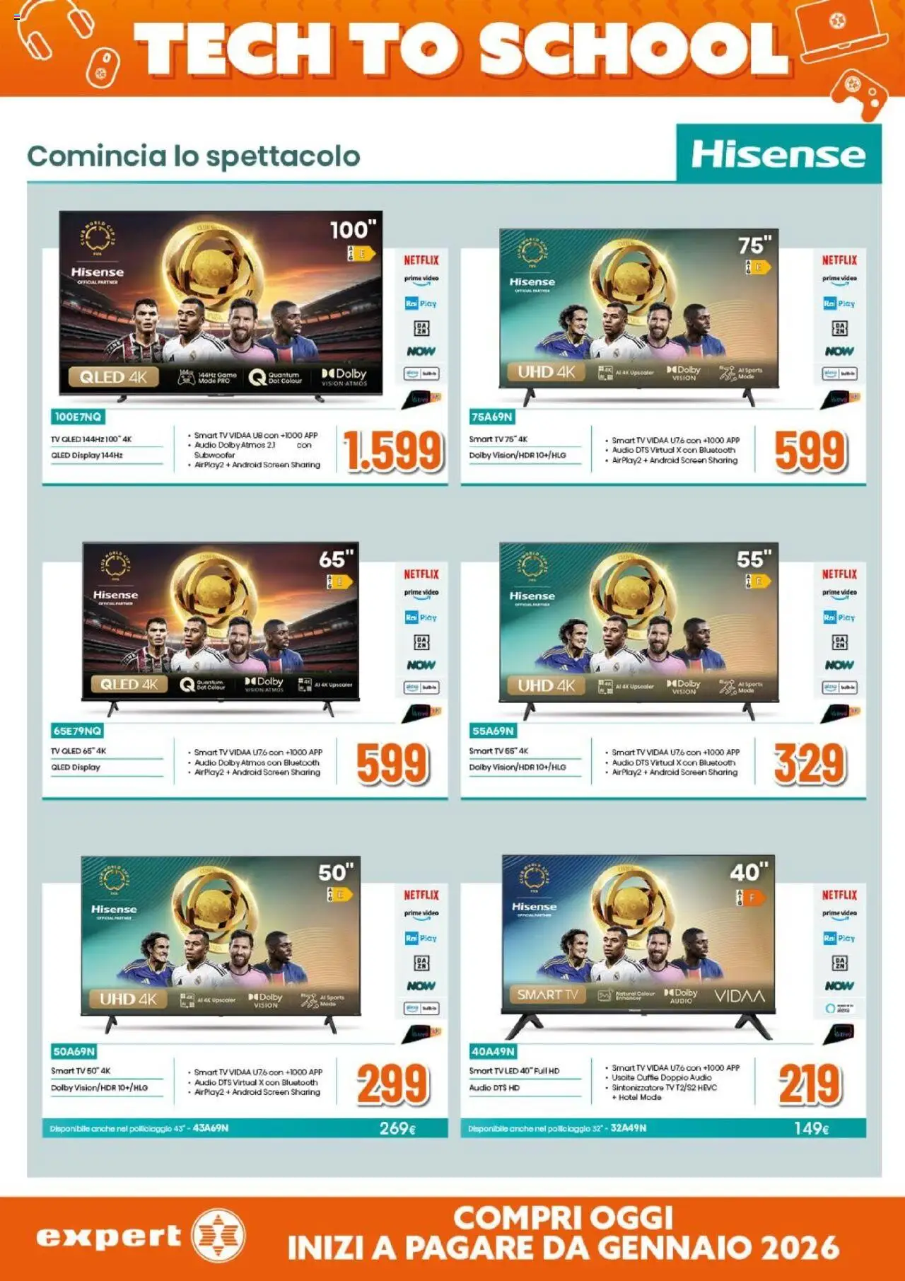 Volantino Expert del 14.08.2025 | Pagina: 19 | Prodotti: smart TV, TV, Audio, Cuffie