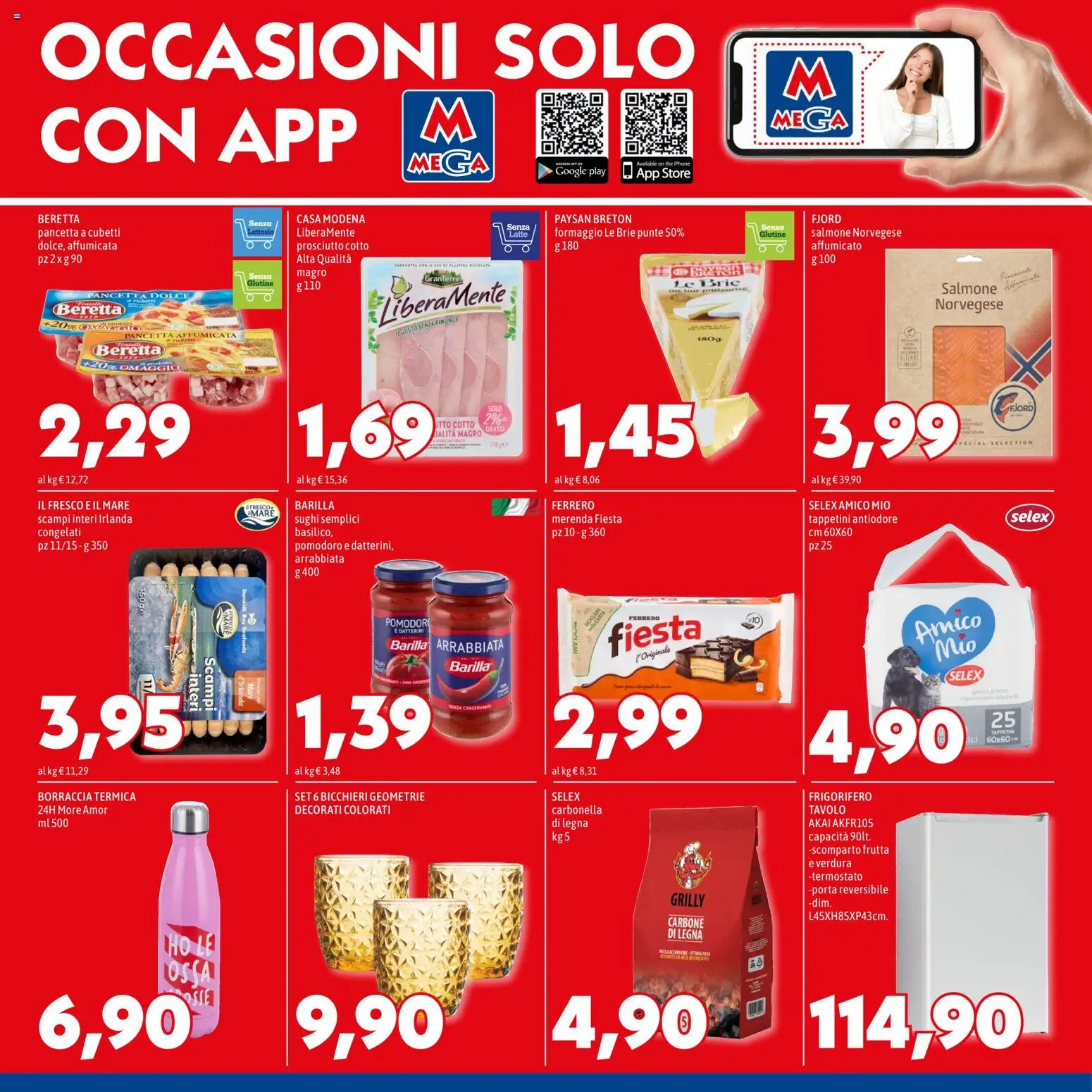 Volantino Mega del 26.03.2026 | Pagina: 8 | Prodotti: Prosciutto Cotto, Pancetta, Pomodoro, Frigorifero