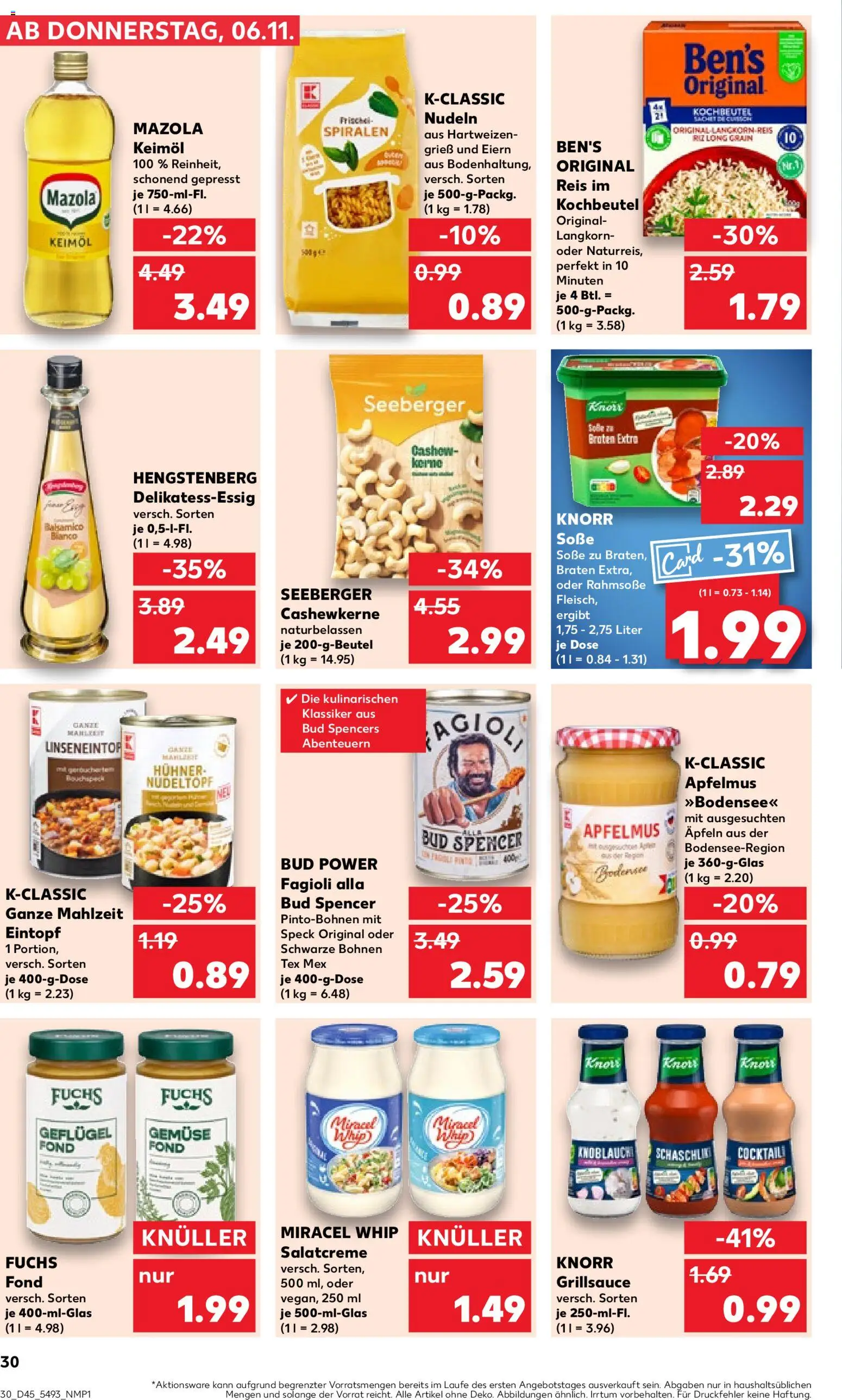Kaufland prospekt Stuttgart	 – gültig ab 06.11.2025 | Seite: 30 | Produkte: Grill, Miracel whip, Soße, Reis