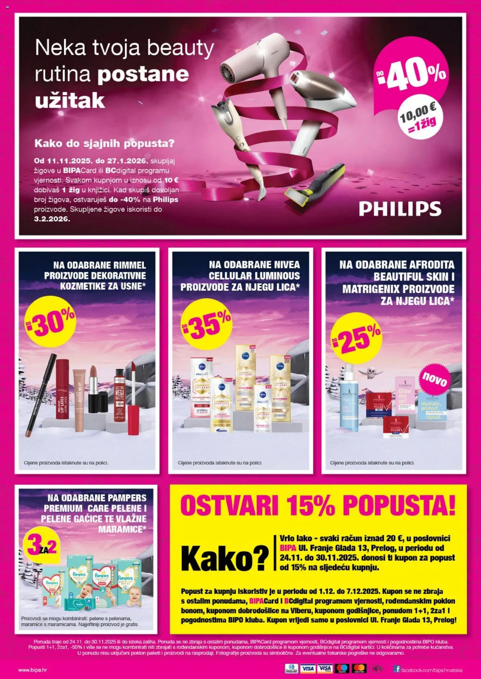 Bipa katalog | vrijedi od 24.11.2025 | Stranica: 2 | Proizvodi: Pelene, Gaćice, Nivea, Pampers