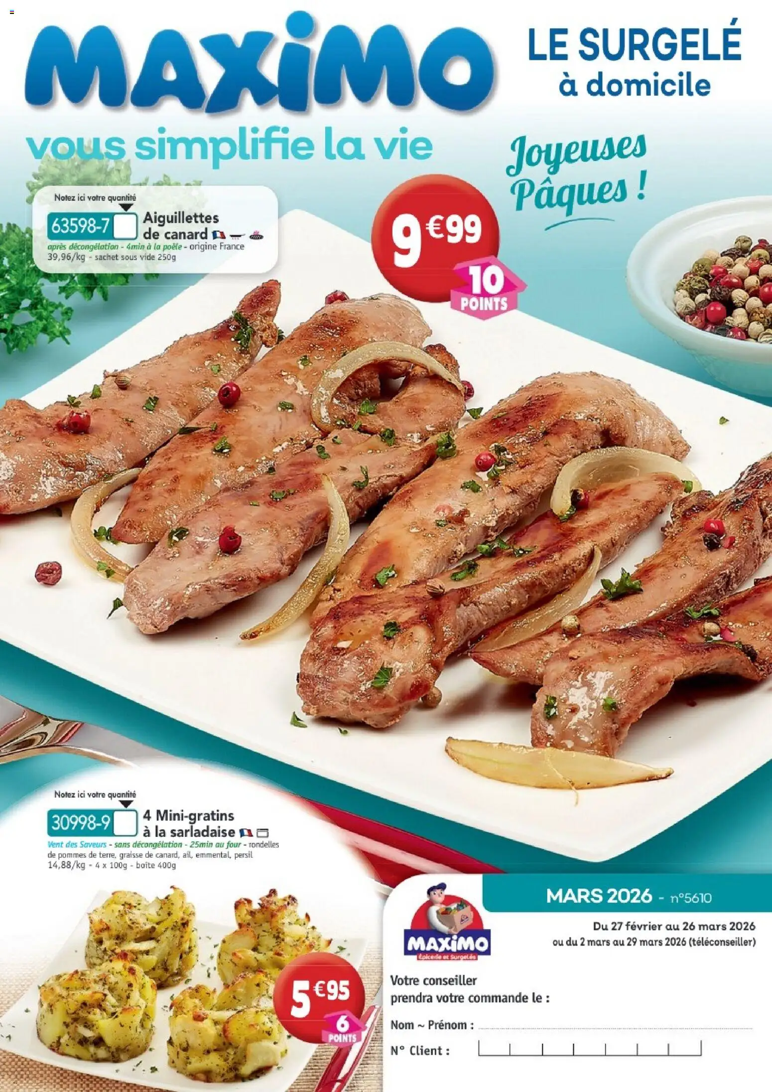 {H1} | Page: 1 | Produits: Four, Poêle, Persil, Pommes